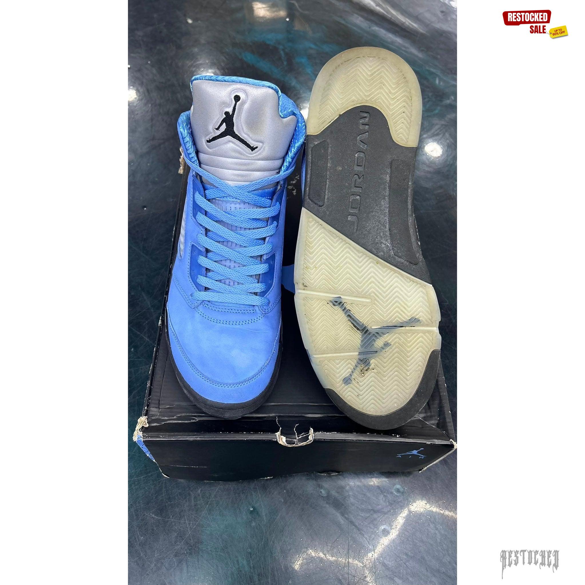 JORDAN 5 RETRO UNC UNIVERSITY BLUE PRE OWNED SIZE 13