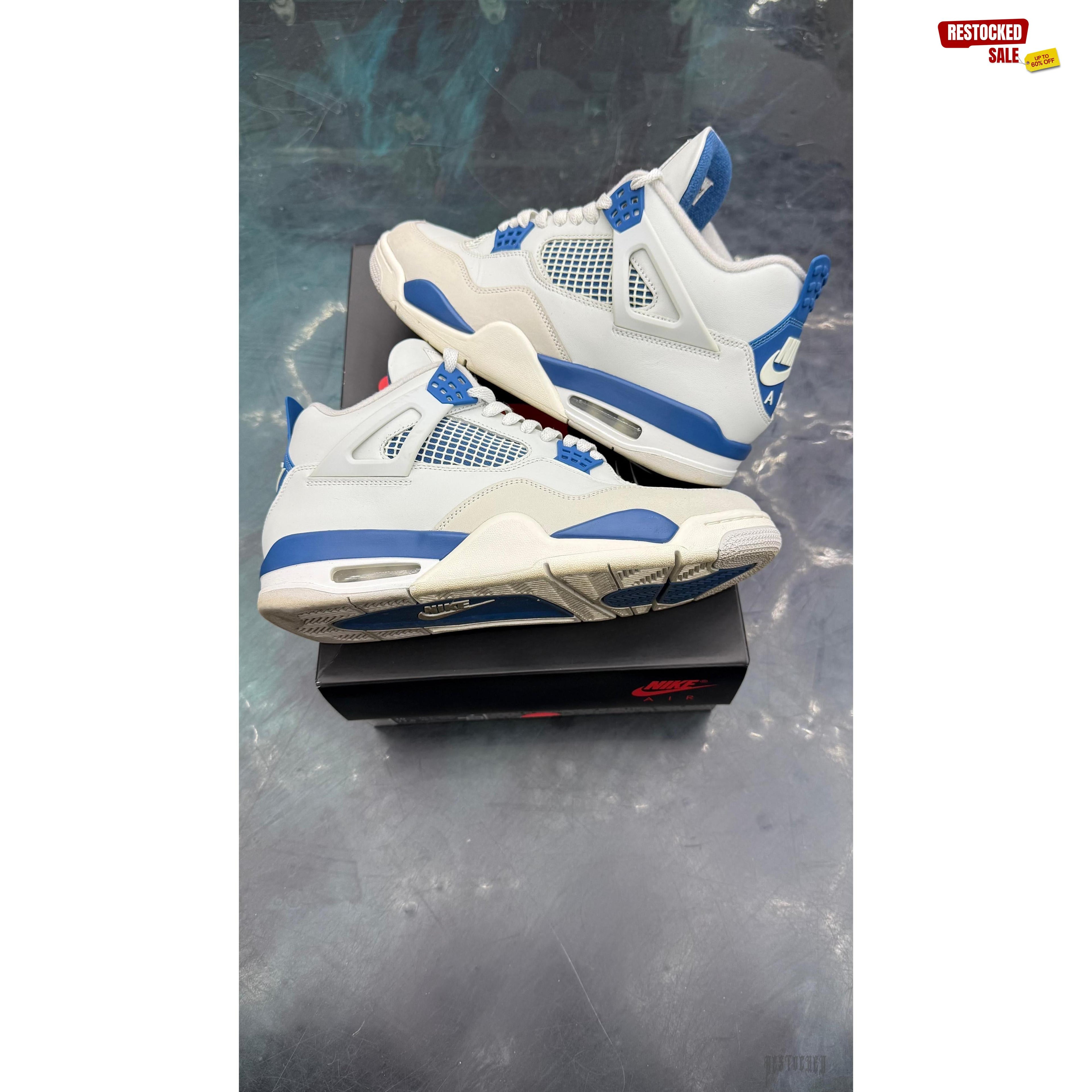 JORDAN 4 RETRO MILITARY BLUE PRE OWNED SIZE 10