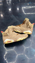 JORDAN 6 RETRO TRAVIS SCOTT BRITISH KHAKI PRE OWNED SIZE 9 NO BOX