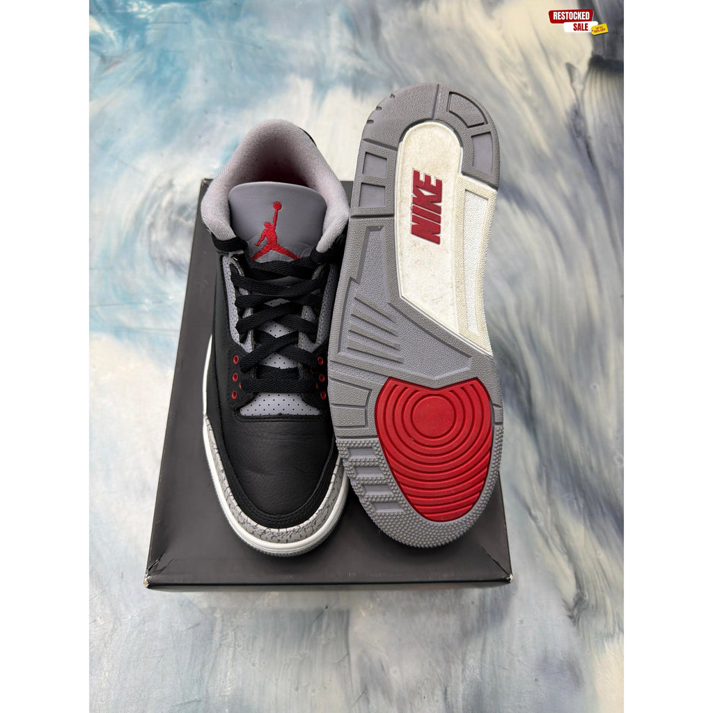 JORDAN 3 RETRO OG BLACK CEMENT (2024) PRE OWNED SIZE 9