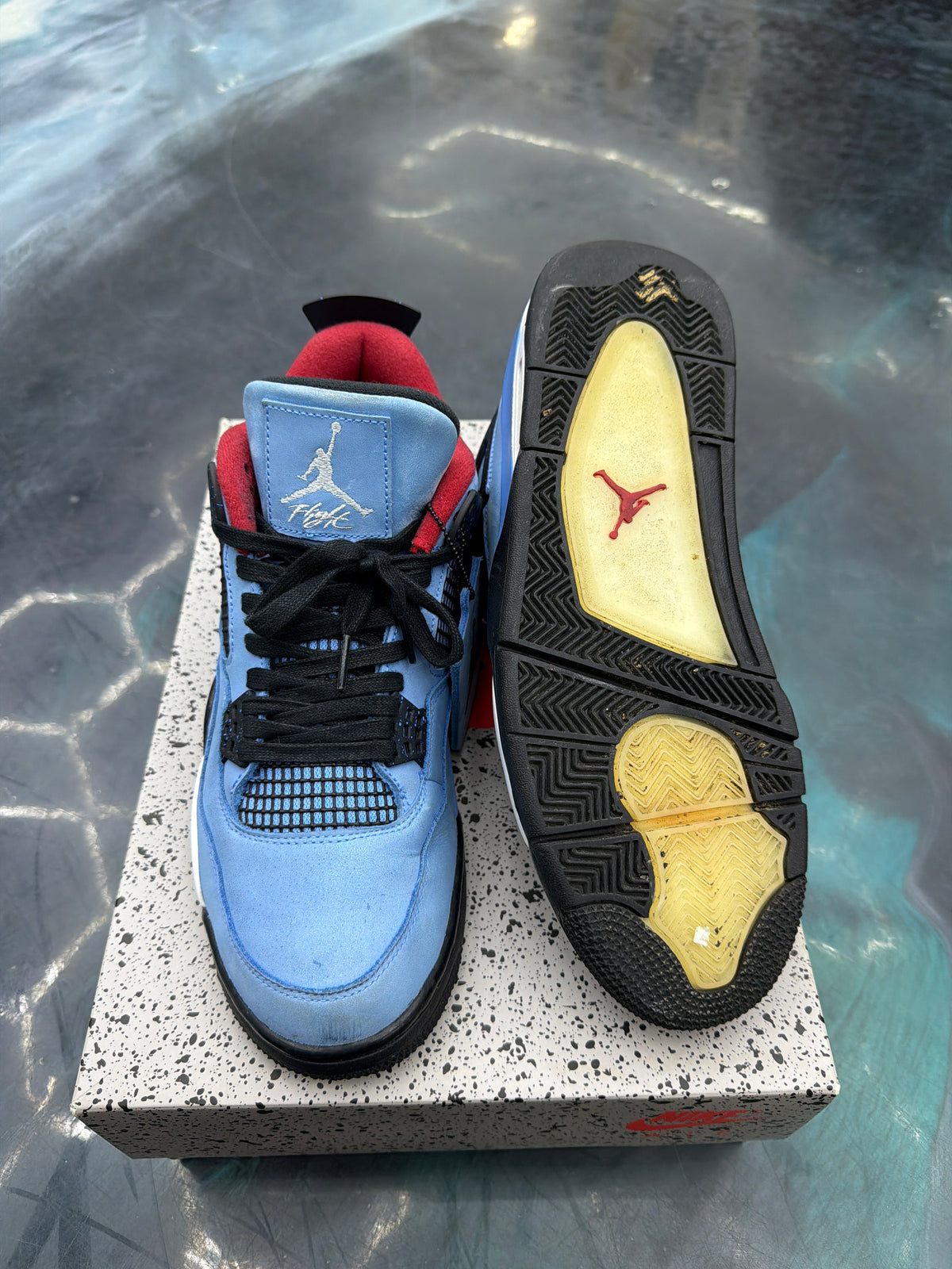 JORDAN 4 RETRO TRAVIS SCOTT CACTUS JACK PRE OWNED SIZE 11 REPLACEMENT BOX