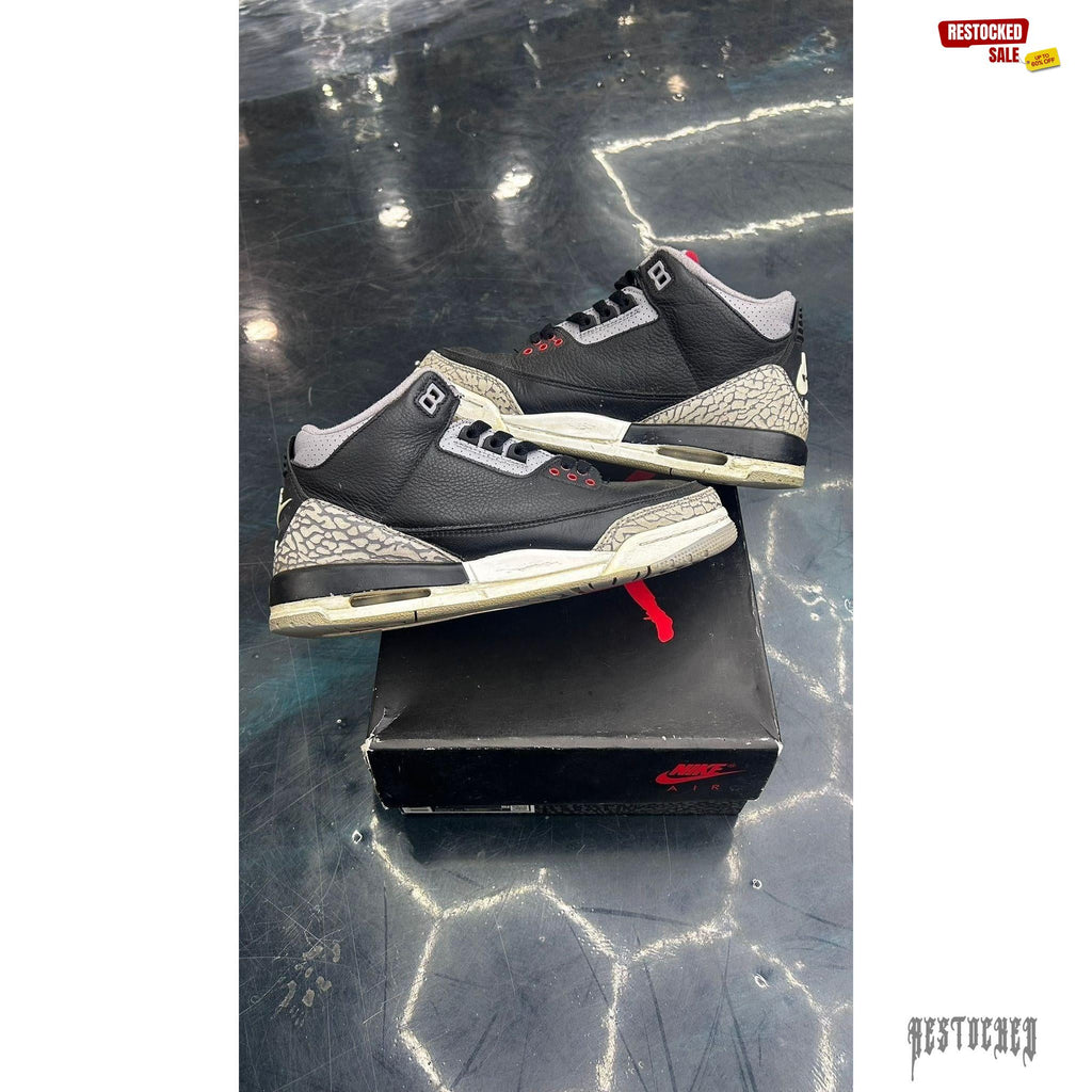 JORDAN 3 RETRO BLACK CEMENT PRE OWNED SIZE 7Y