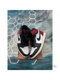 JORDAN 1 RETRO HIGH OG BLACK TOE REIMAGINED PRE OWNED SIZE 12