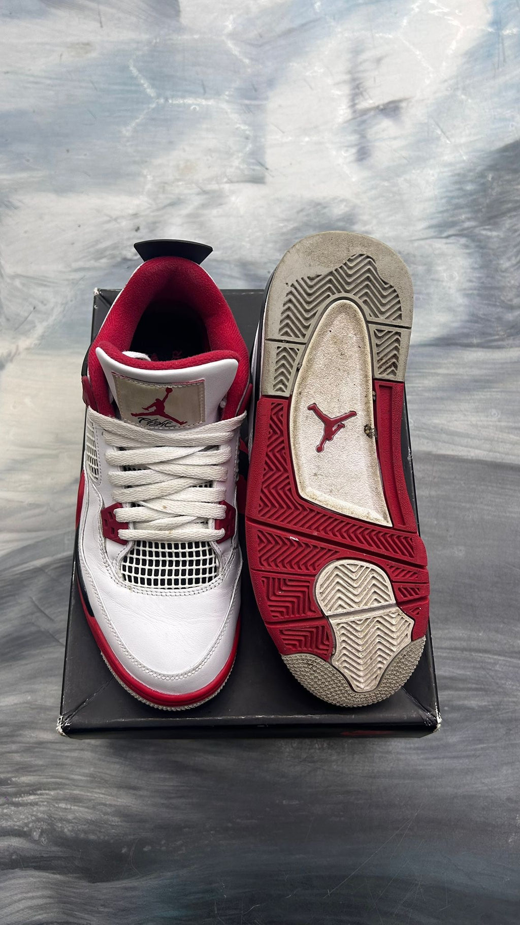 JORDAN 4 RETRO FIRE RED (2020) (GS) PRE OWNED SIZE 7Y