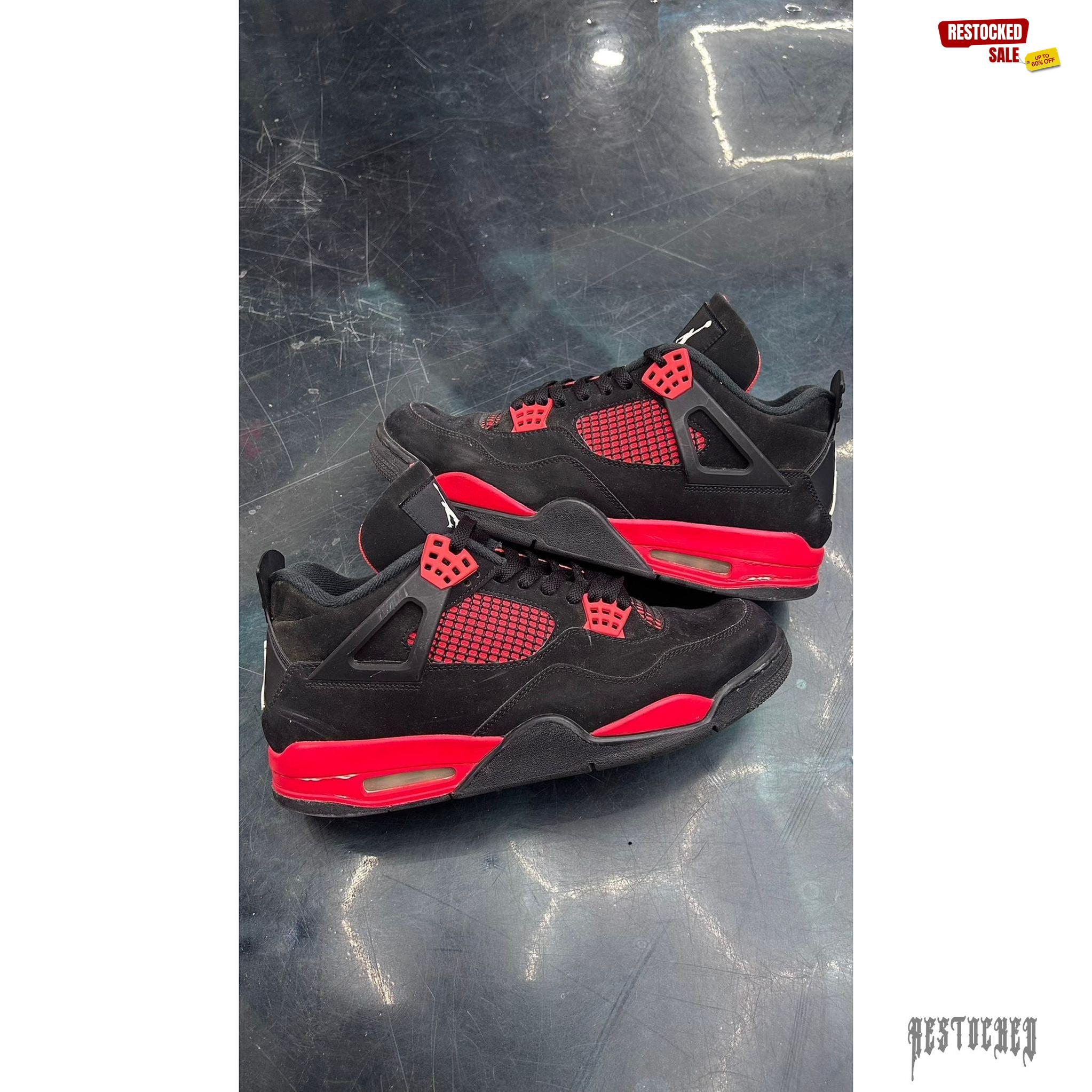 JORDAN 4 RETRO RED THUNDER PRE OWNED SIZE 11 NO BOX
