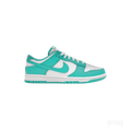 Nike Dunk Low Clear Jade sneaker with white leather upper and vibrant teal accents.