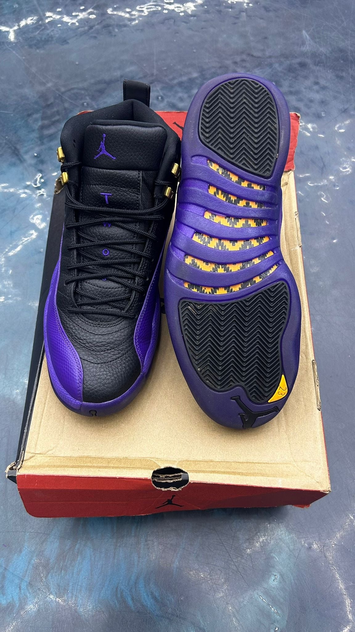 JORDAN 12 RETRO FIELD PURPLE PRE OWNED SIZE 10.5