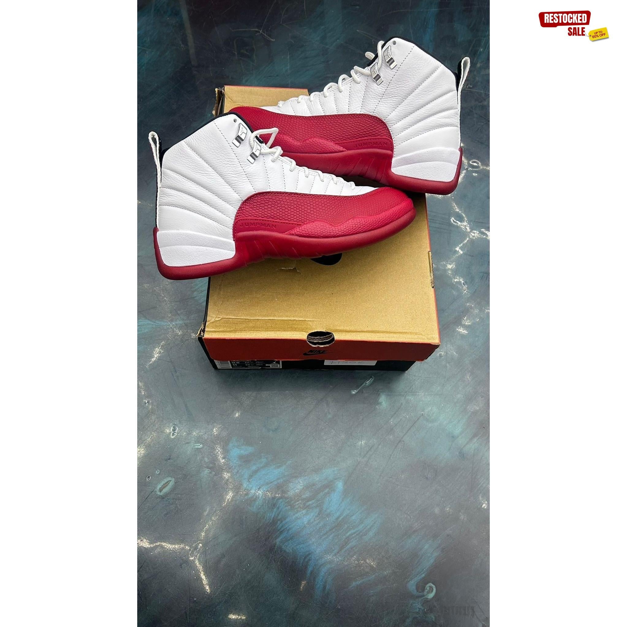 JORDAN 12 RETRO CHERRY PRE OWNED SIZE 9.5