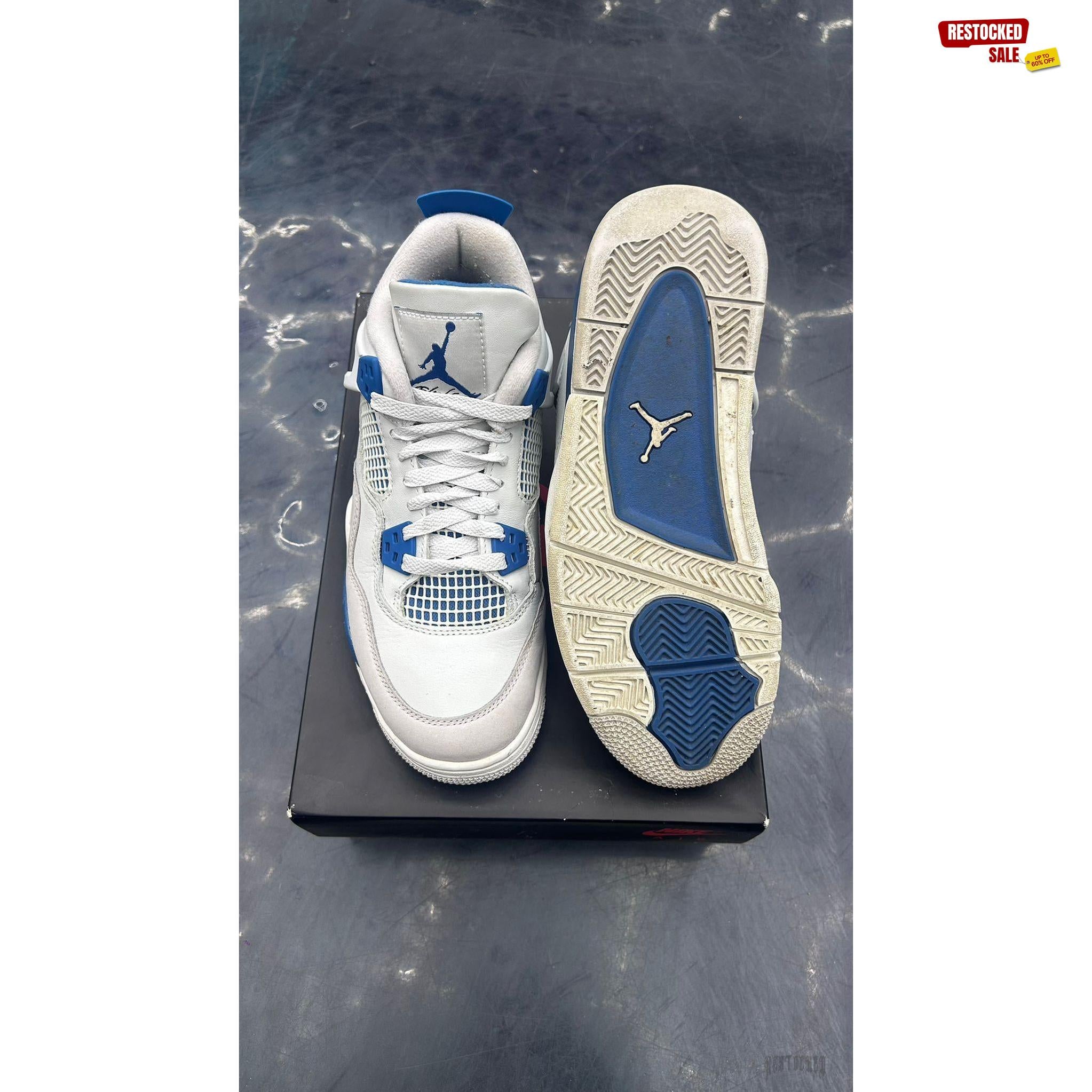 JORDAN 4 RETRO MILITARY BLUE PRE OWNED SIZE 7Y