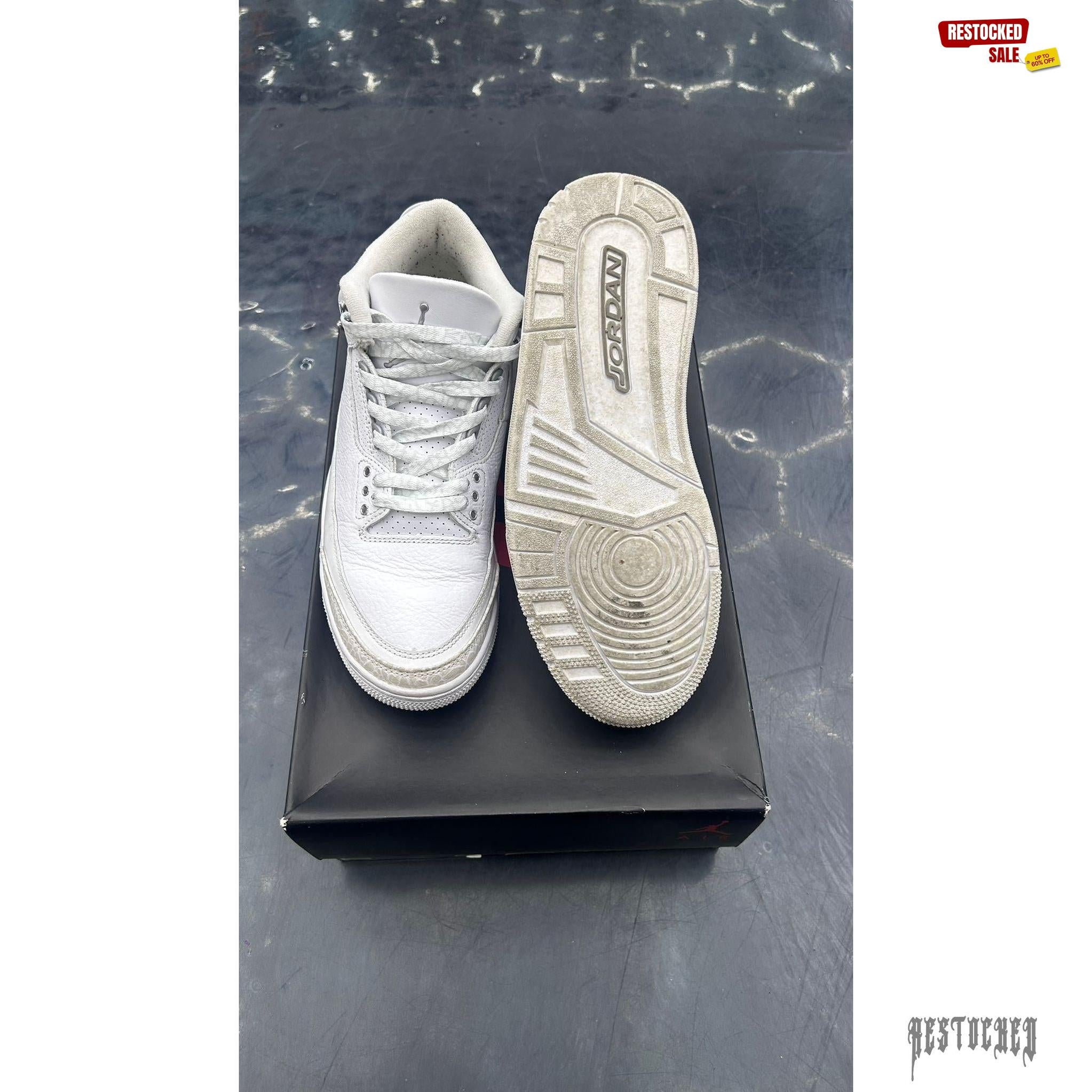 JORDAN 3 RETRO PURE MONEY PRE OWNED SIZE 8