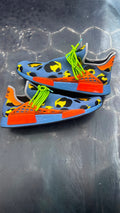 ADIDAS NMD HU PHARRELL ANIMAL PRINT ALTERED BLUE PRE OWNED SIZE 13.5 NO BOX