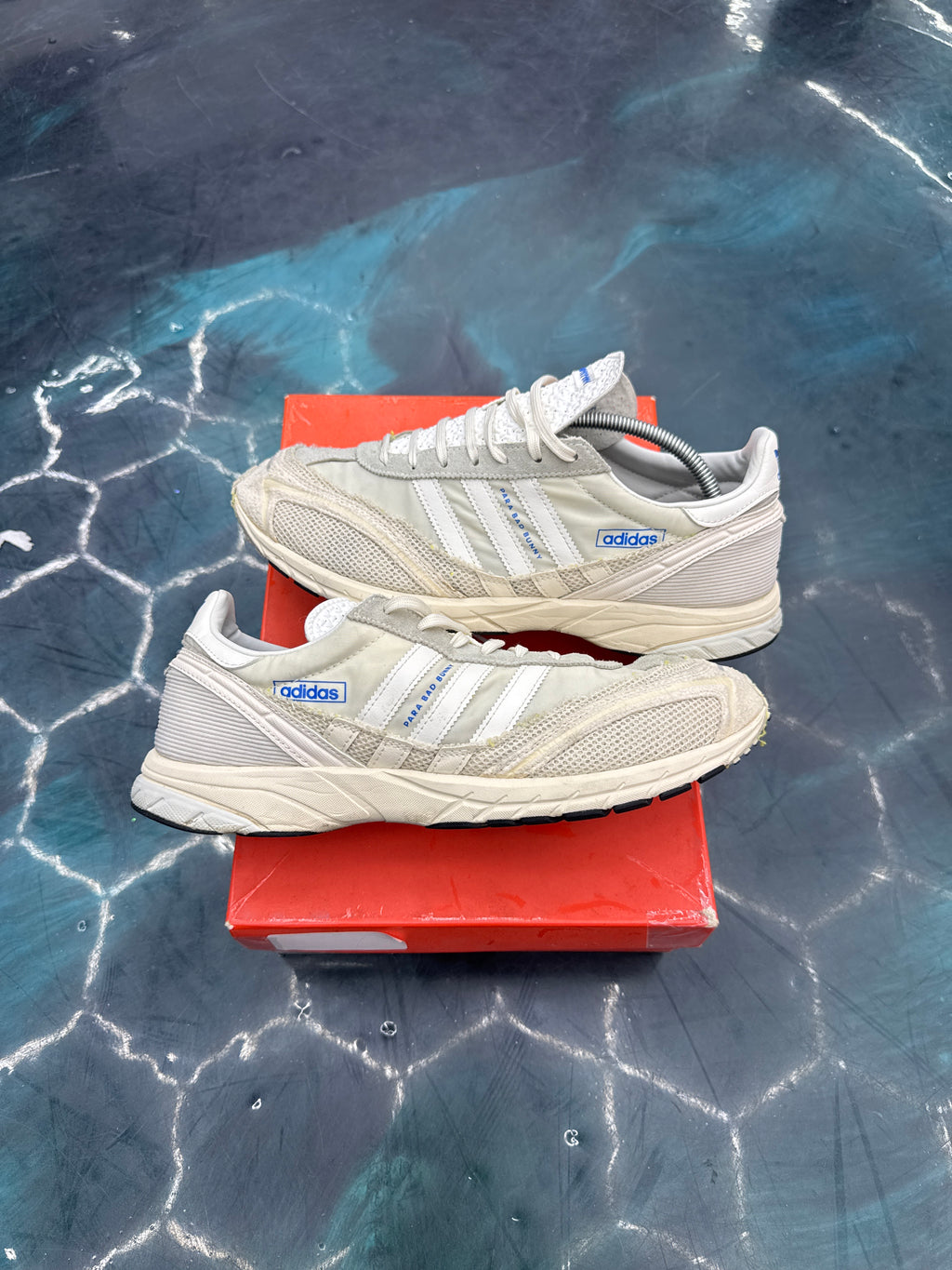ADIDAS ADIZERO SL 72 BAD BUNNY OFF WHITE PRE OWNED SIZE 12 REP BOX
