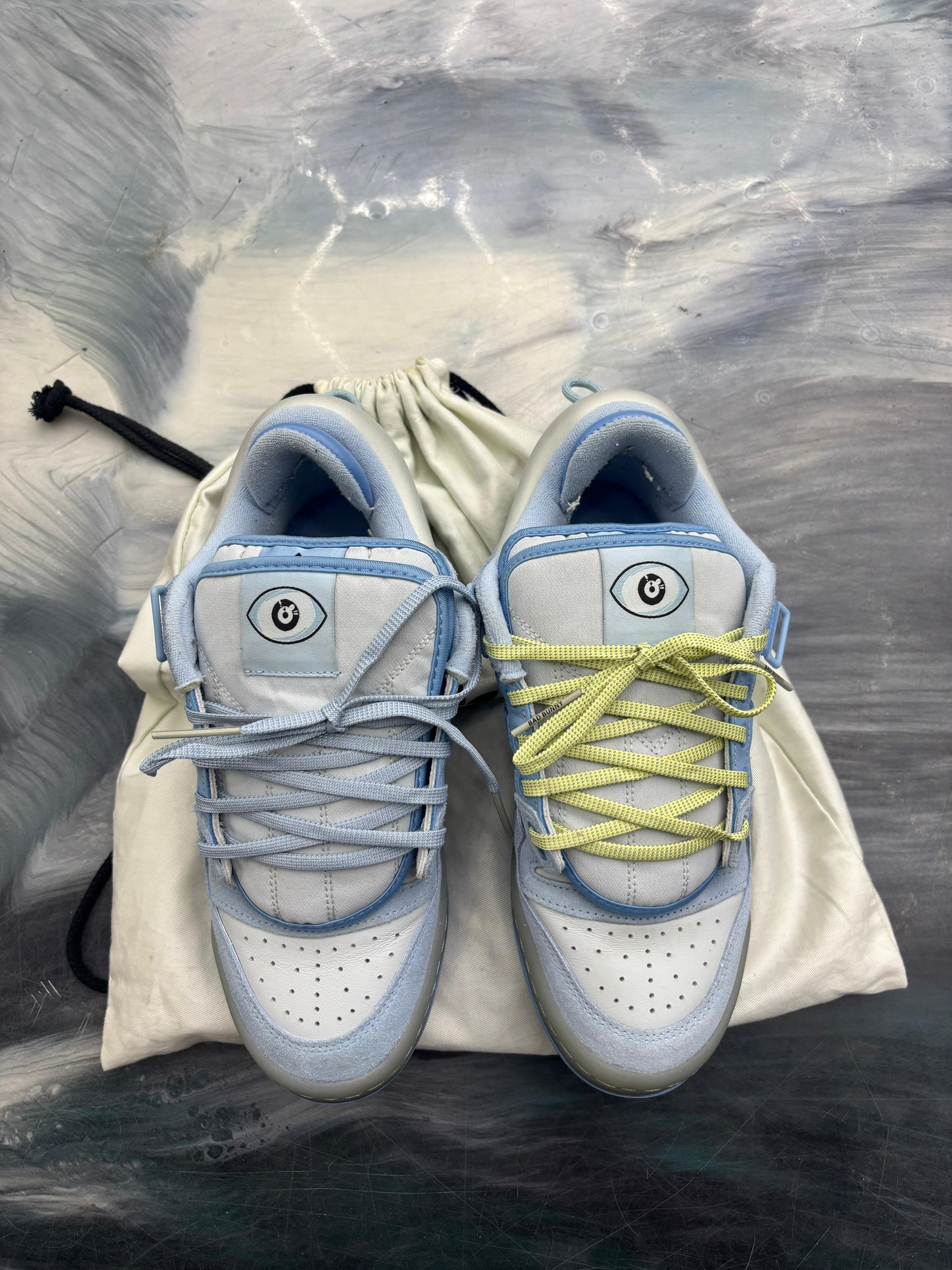 ADIDAS FORUM BUCLE LOW BAD BUNNY BLUE TINT PRE OWNES SIZE 7.5 NO BOX