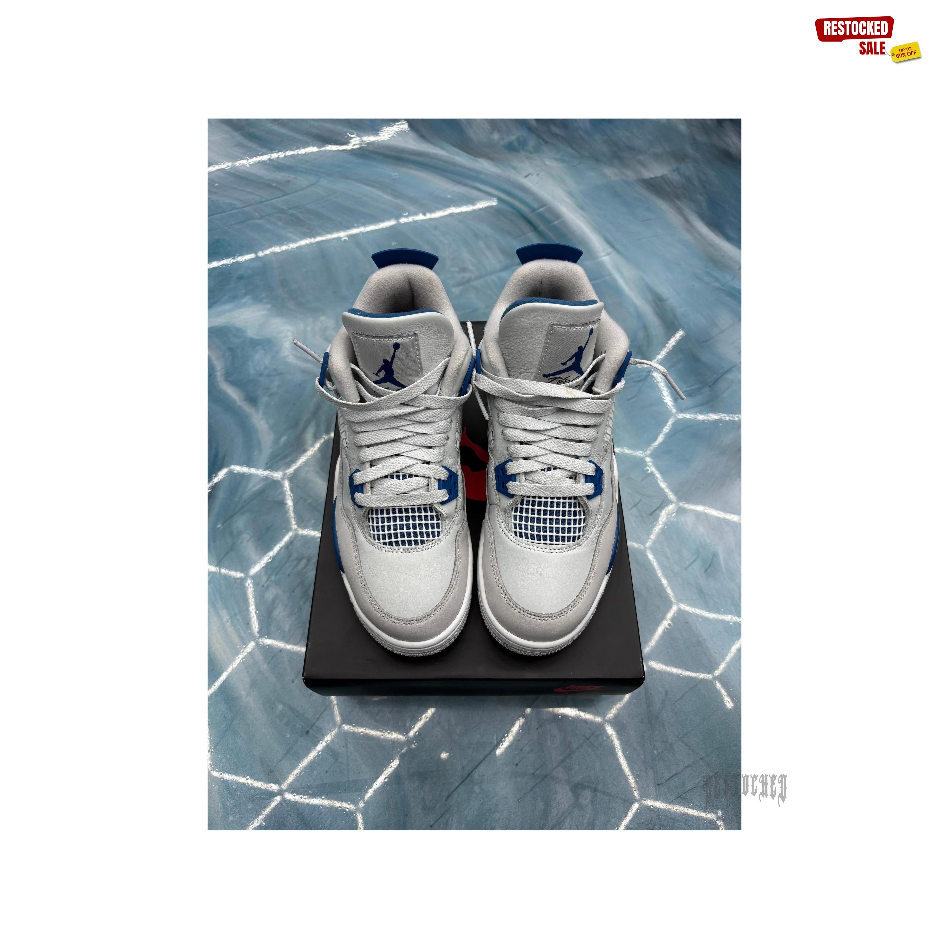 JORDAN 4 RETRO MILITARY BLUE (2024) PRE OWNED SIZE 6.5Y