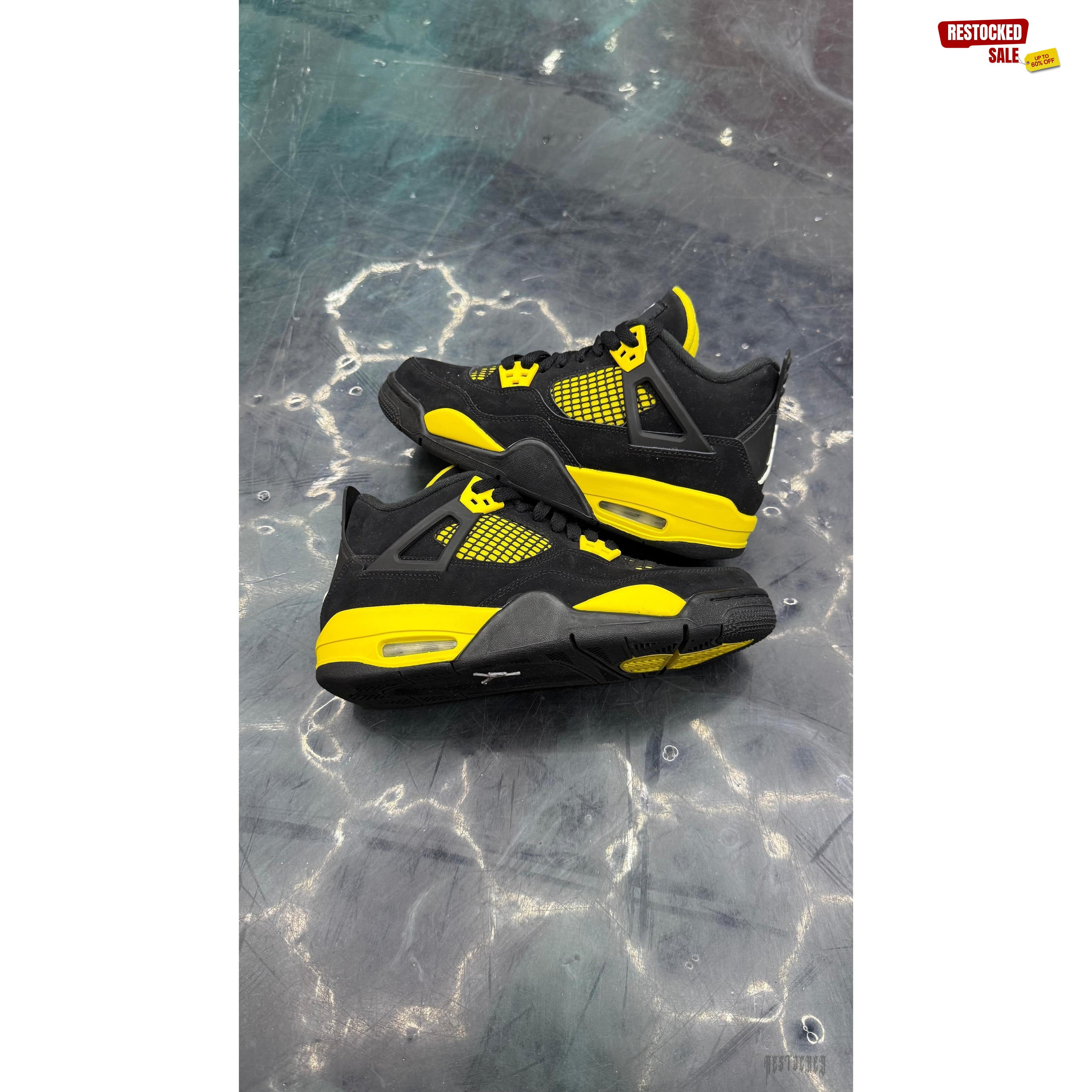 JORDAN 4 RETRO YELLOW THUNDER PRE OWNED SIZE 6Y
