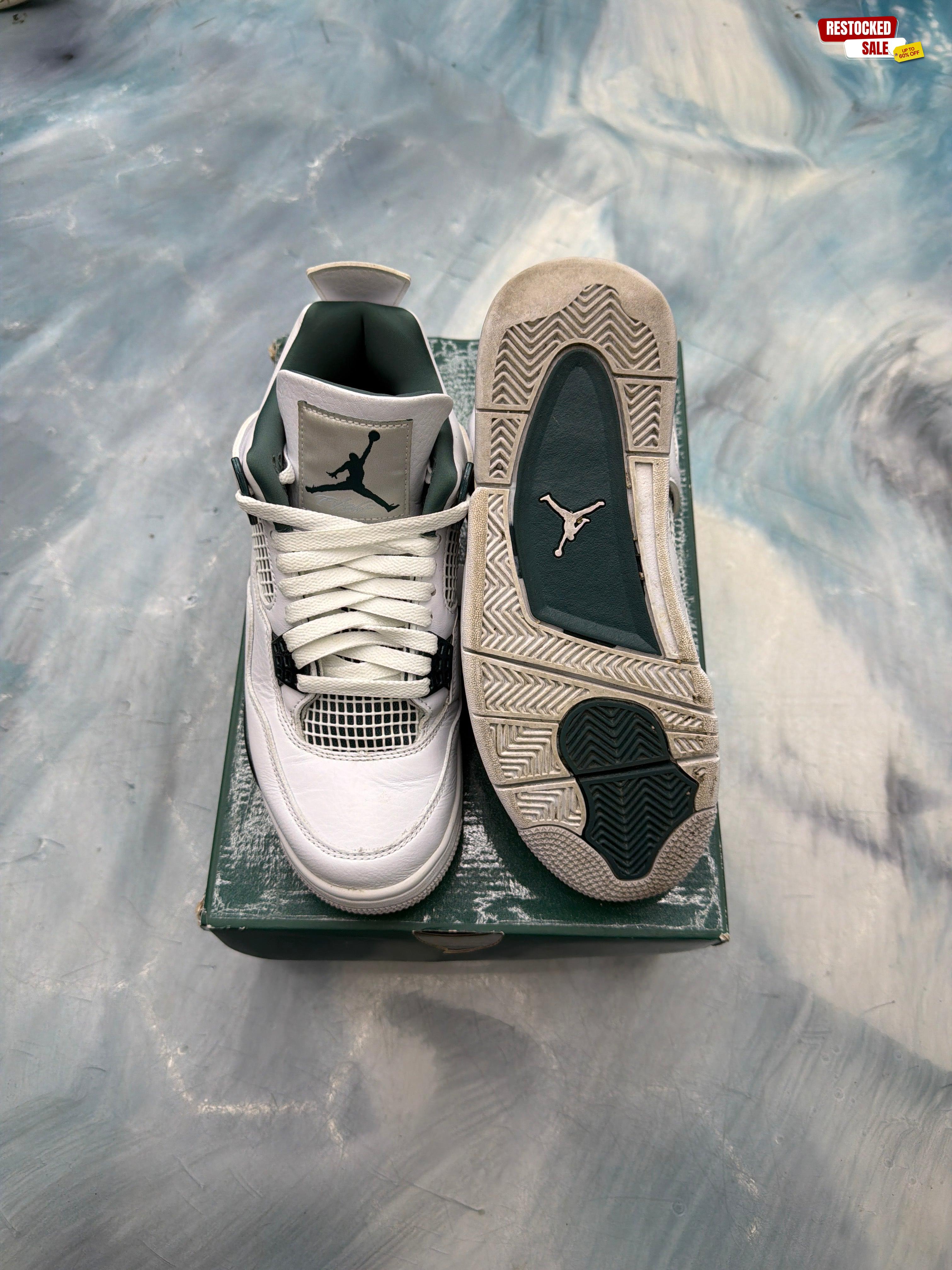 JORDAN 4 RETRO OXIDIZED GREEN PRE OWNED SIZE 7