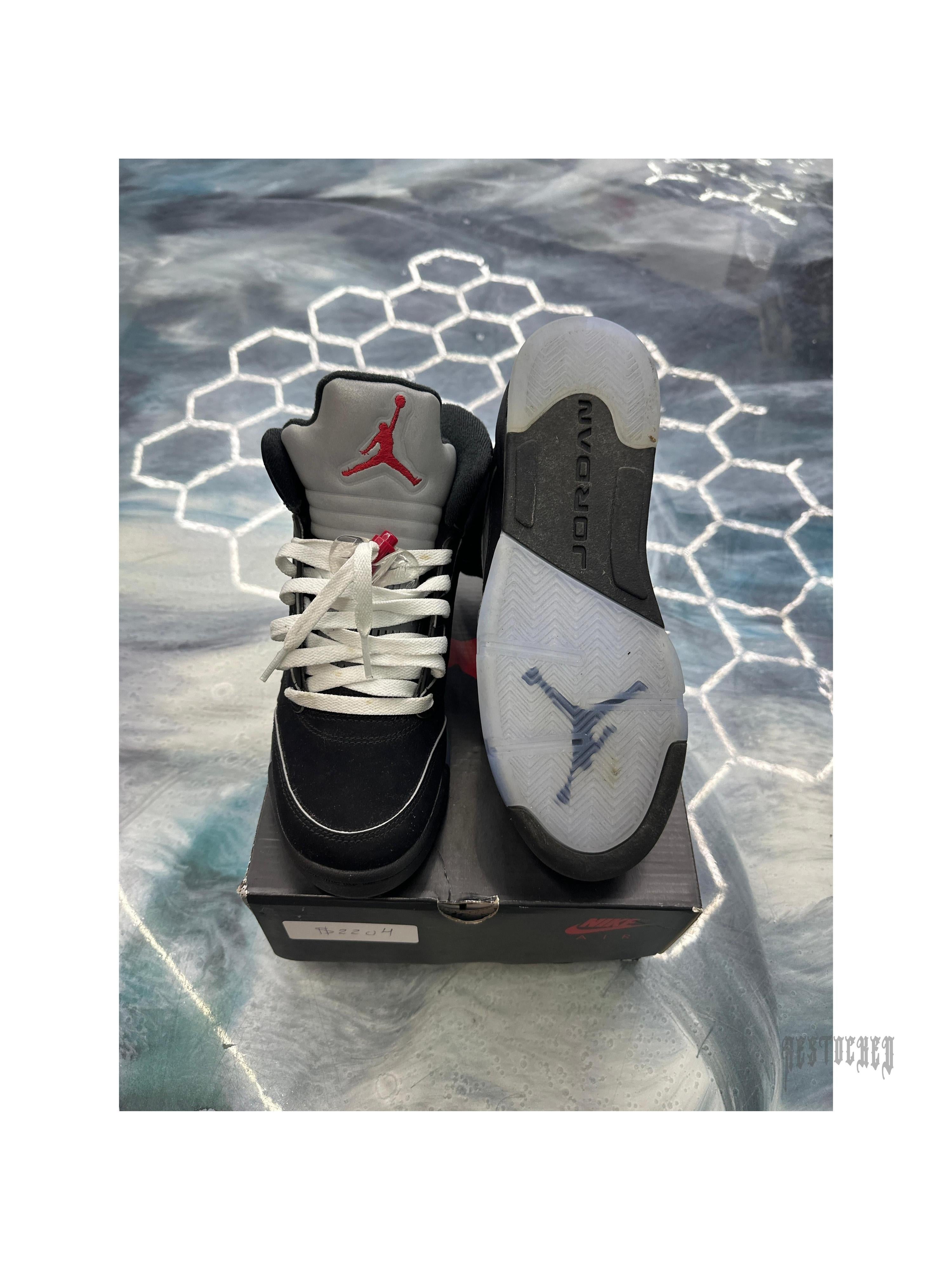 JORDAN 5 RETRO OG BLACK METALLIC REINAGINED (GS) PRE OWNED SIZE 7Y