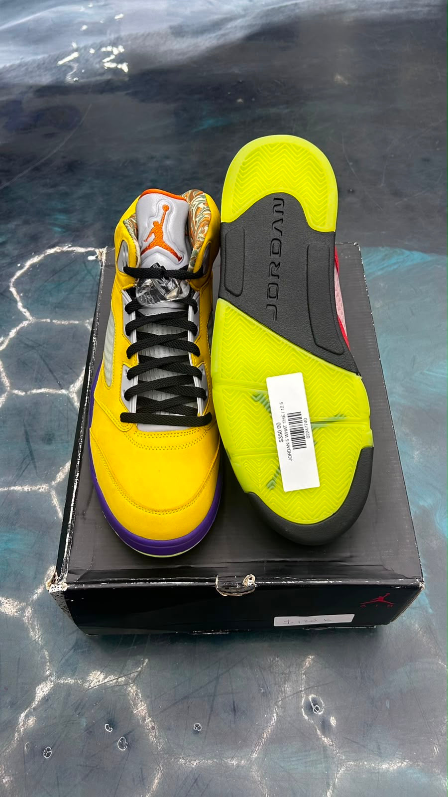 JORDAN 5 RETRO WHAT THE PRE OWNED SIZE 12.5
