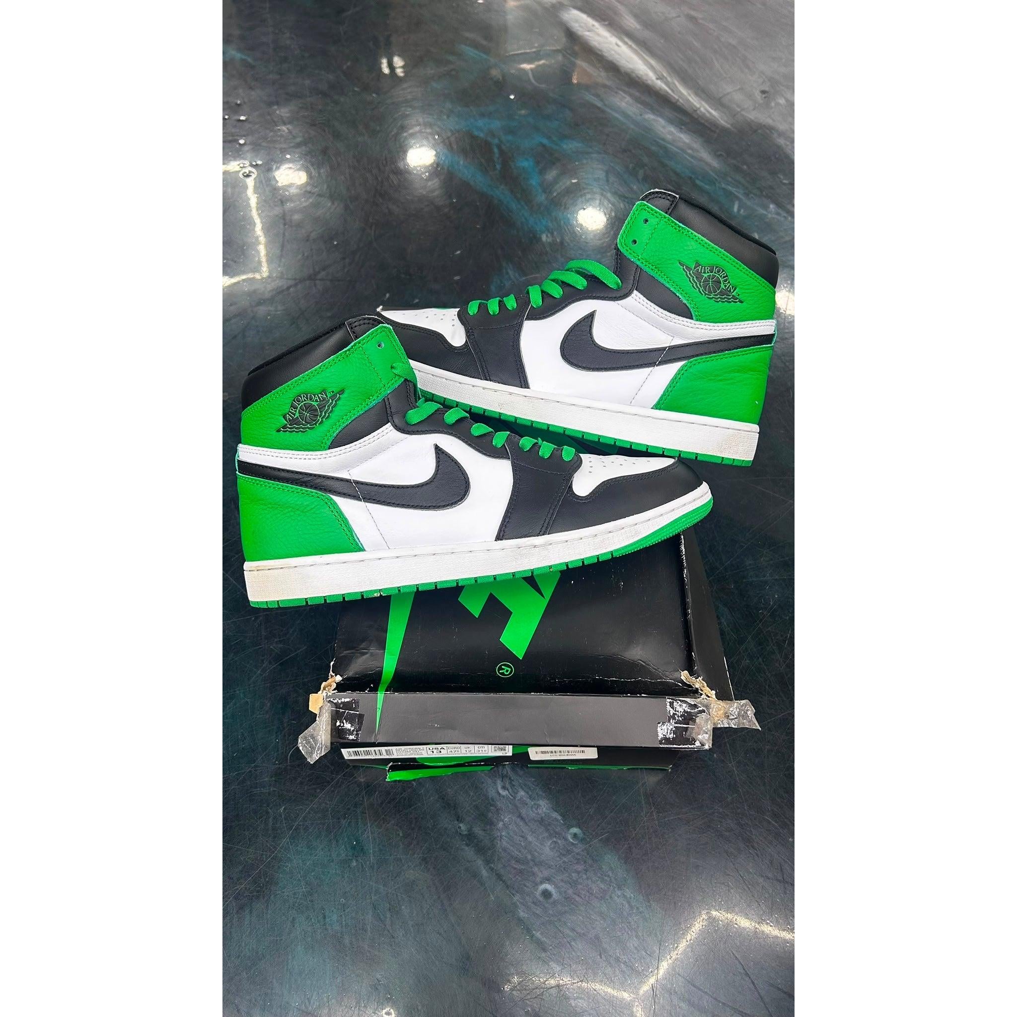 JORDAN 1 RETRO HIGH LUCKY GREEN PRE OWNED SIZE 13