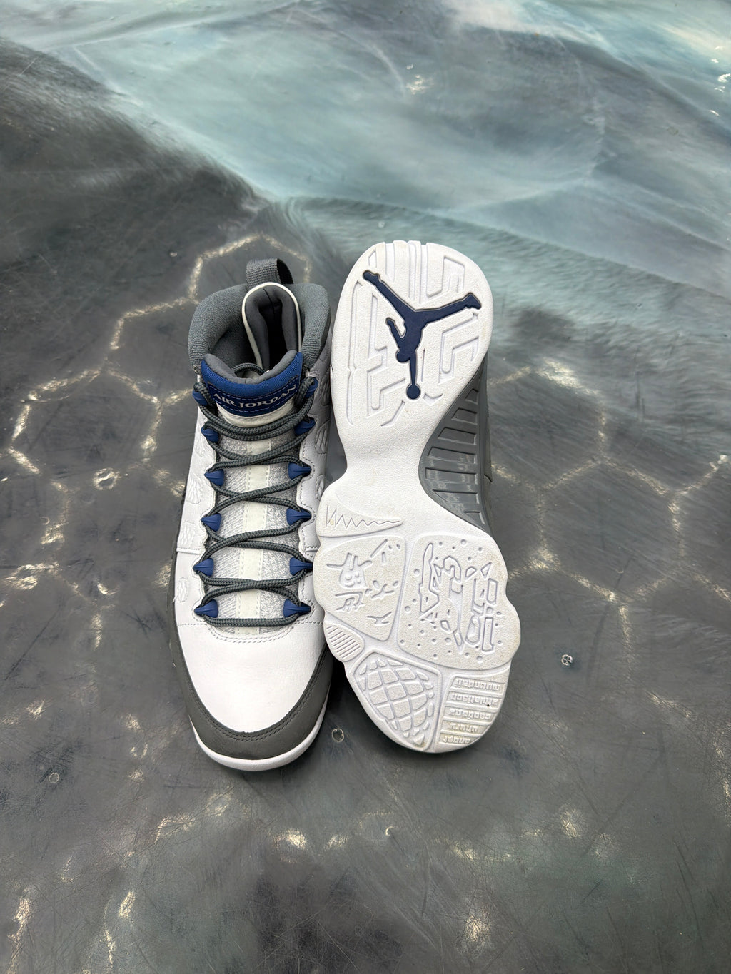 JORDAN 9 RETRO “FLINT GREY” PRE OWNED SIZE 8.5 NO BOX