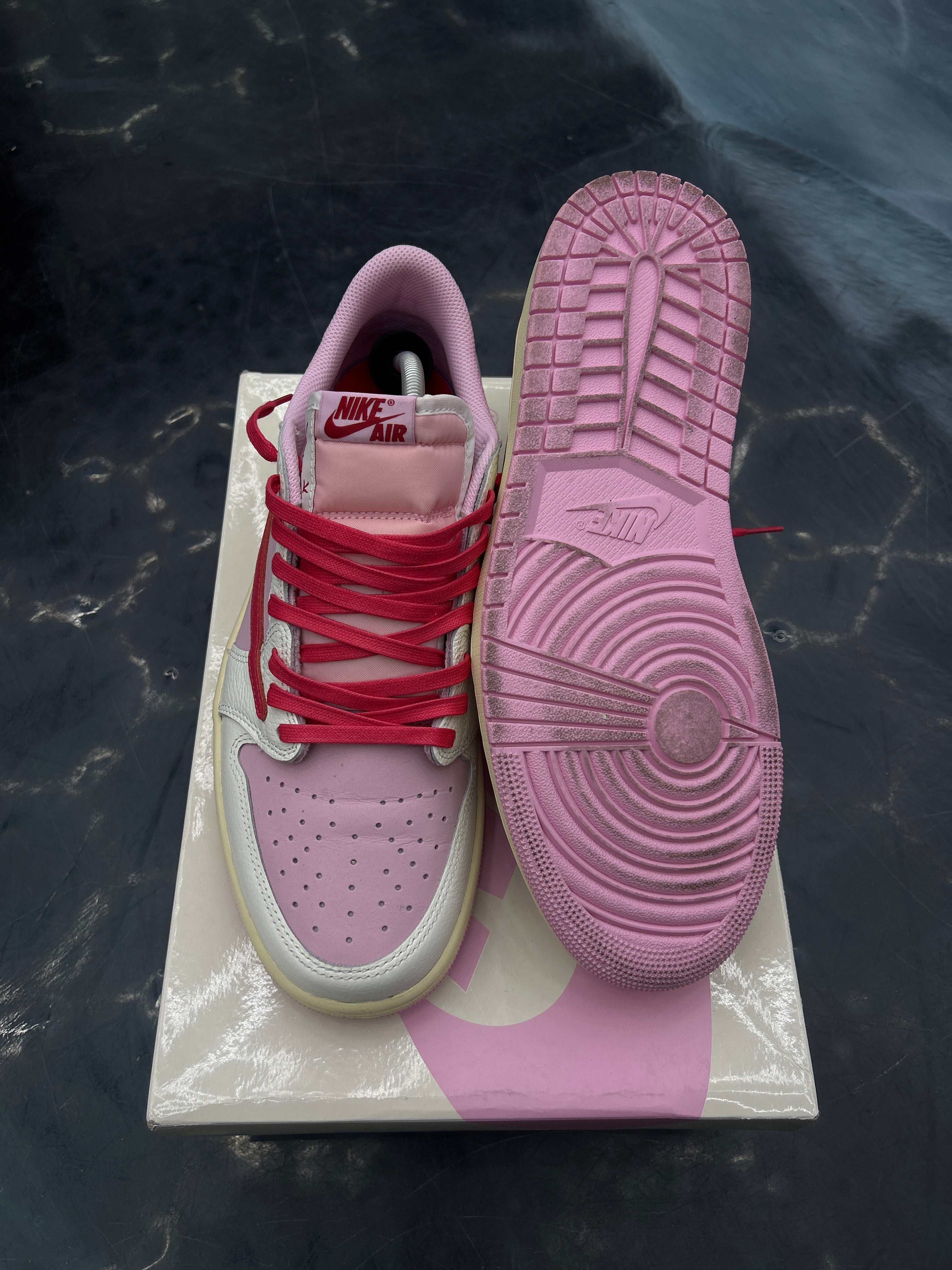 JORDAN 1 RETRO LOW OG SP TRAVIS SCOTT SAIL TROPICAL PINK PRE OWNED SIZE 11