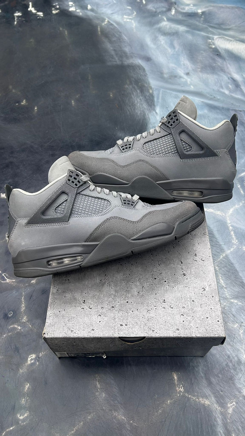 JORDAN 4 RETRO PARIS OLYMPICS WET CEMENT PRE OWNED SIZE 12