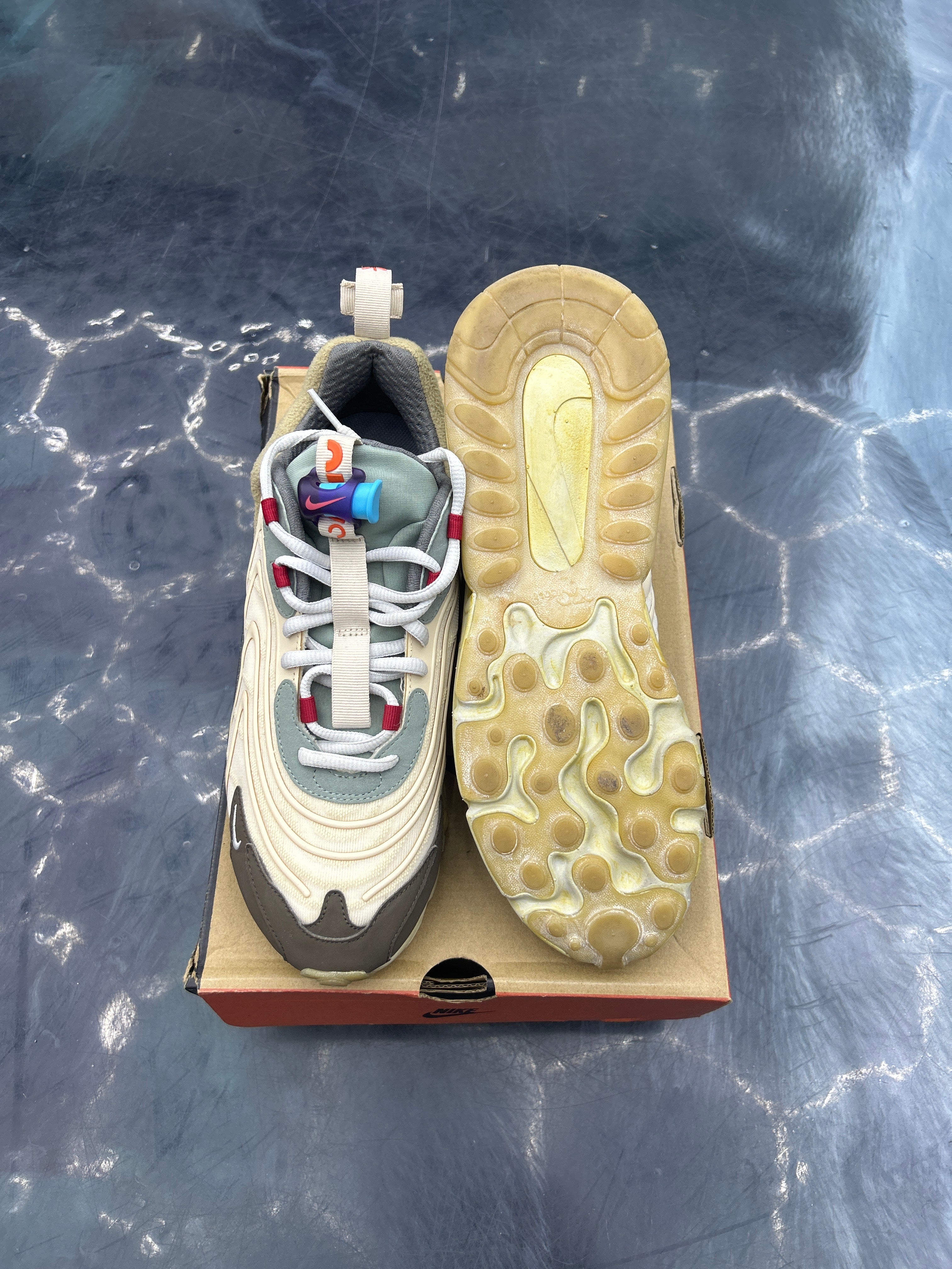 NIKE AIR MAX 270 REACT ENG TRAVIS SCOTT CACTUS TRAIL PRE OWNED SIZE 8