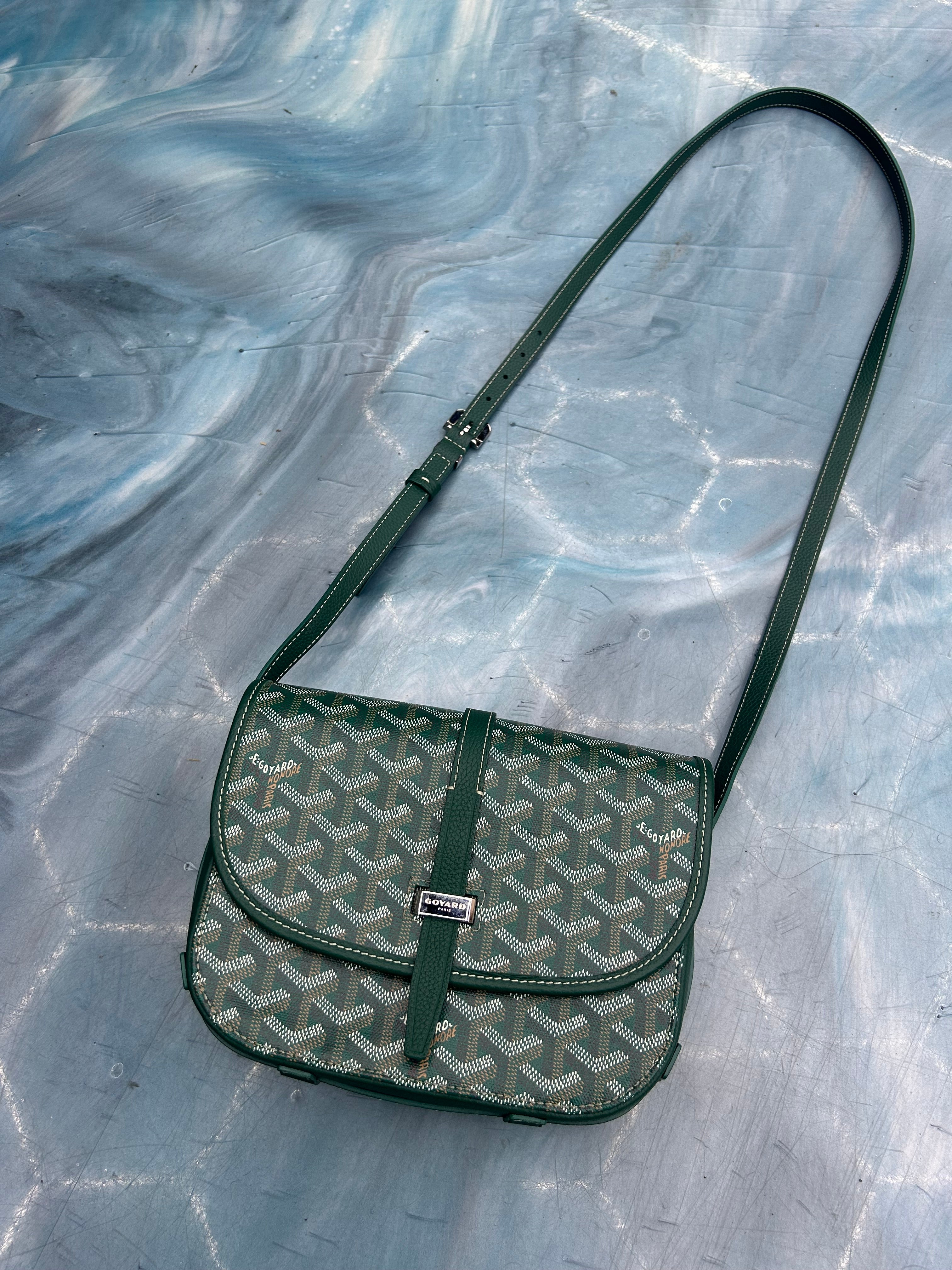 GOYARD BELVEDERE PM GREEN WITH RECEIPT