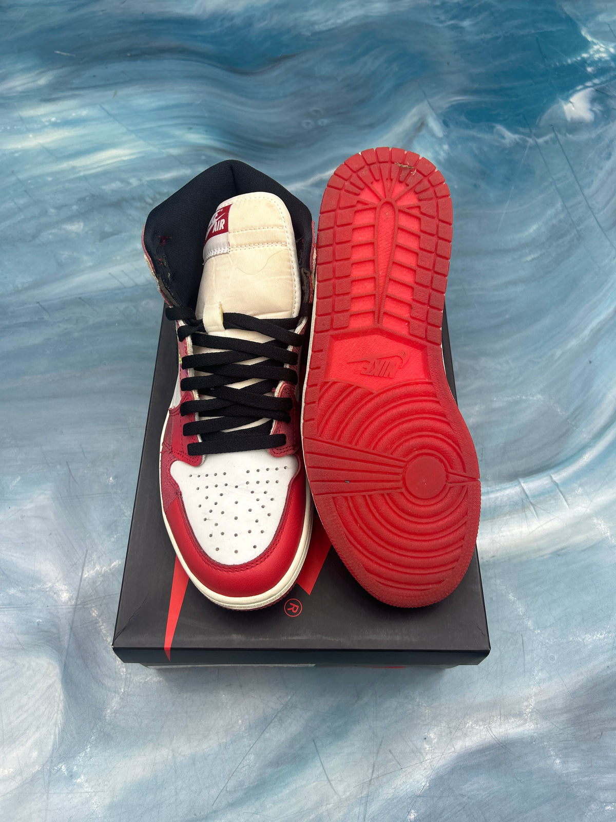JORDAN 1 RETRO HIGH OG SPIDER-MAN ACROSS THE SPIDER VERSE PRE OWNED SIZE 8.5