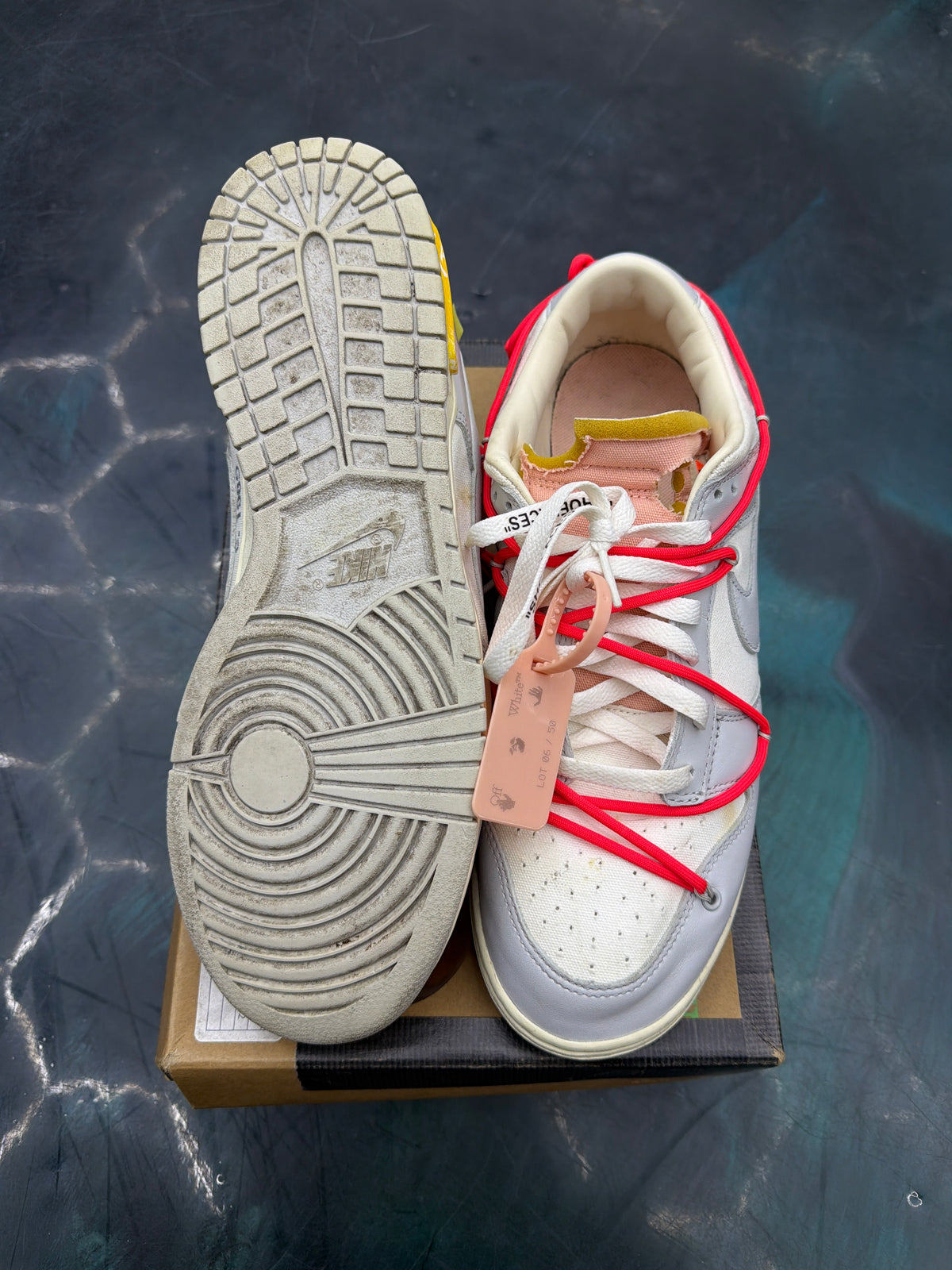 NIKE DUNK LOW OFF-WHITE LOT 6 PRE OWNED SIZE 12