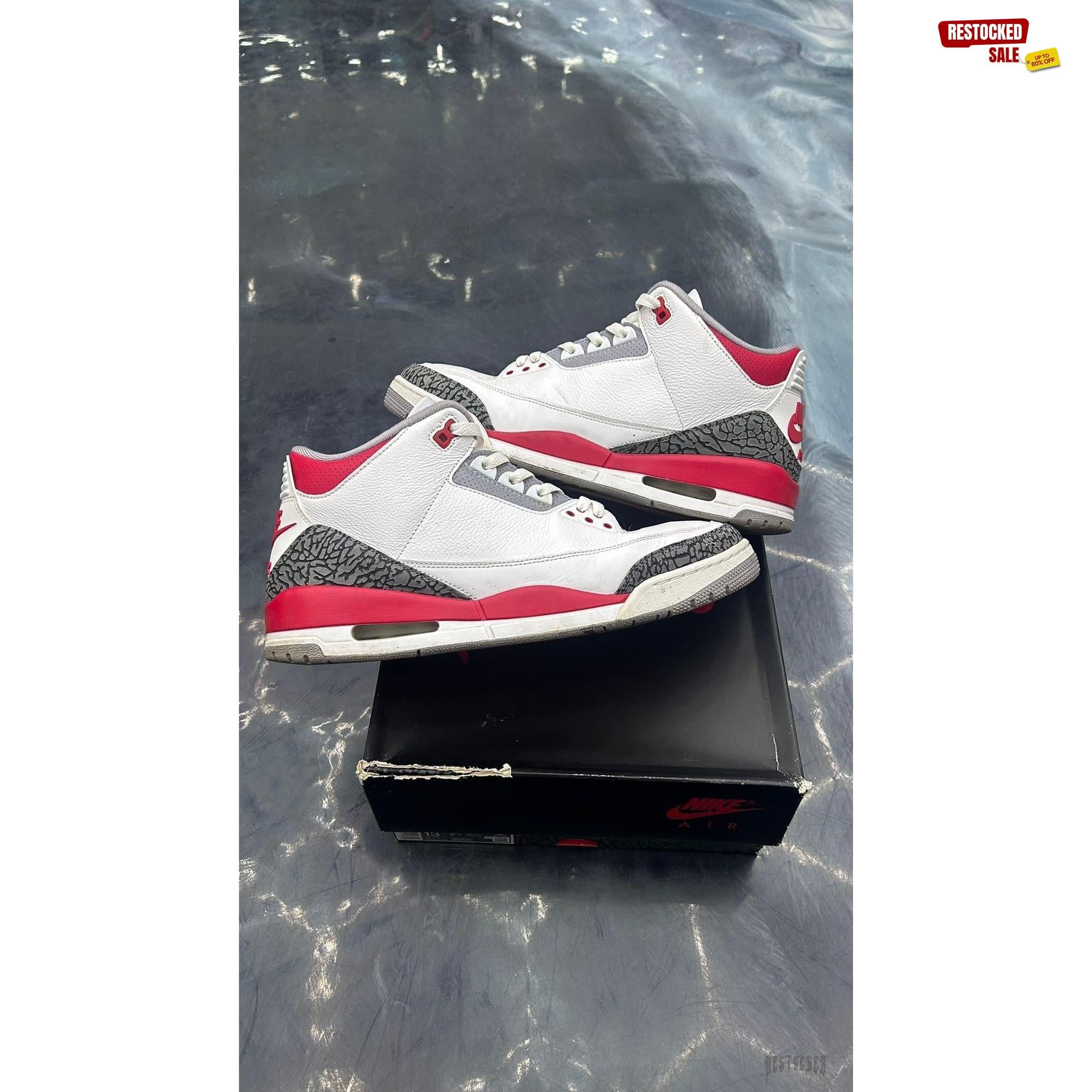 JORDAN 3 RETRO FIRE RED PRE OWNED SIZE 13