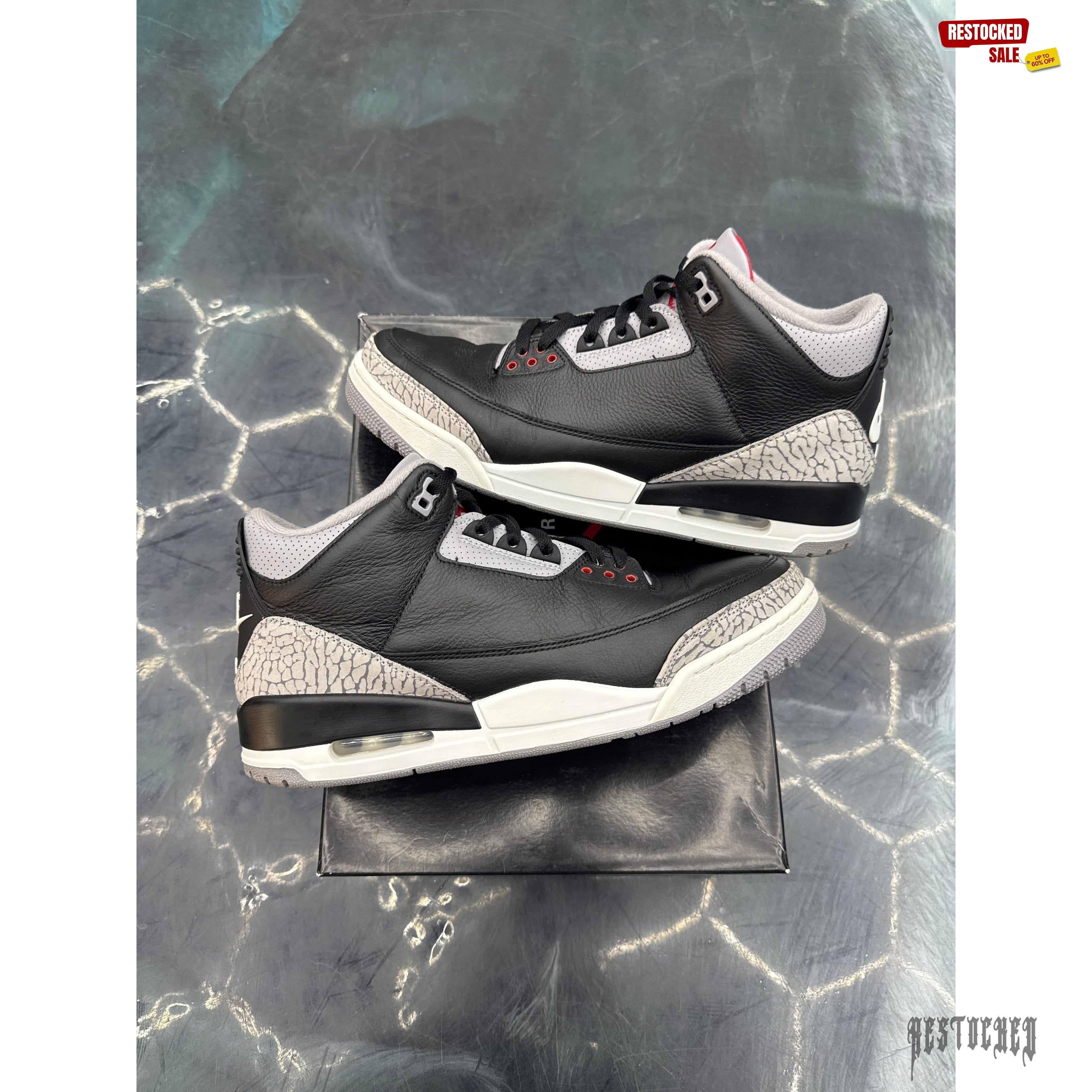 JORDAN 3 RETRO BLACK CEMENT PRE OWNED SIZE 12