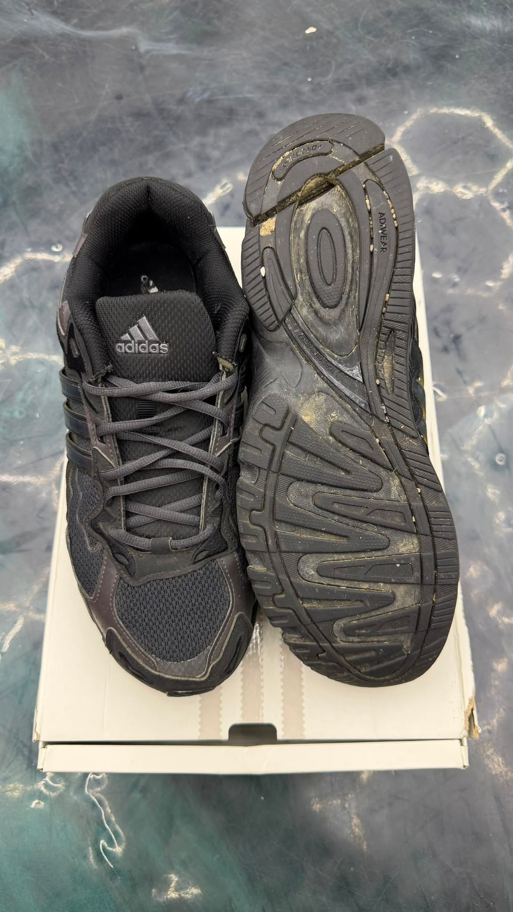 ADIDAS RESPONSE CL BAD BUNNY TRIPLE BLACK PRE OWNED SIZE 12 REP BOX