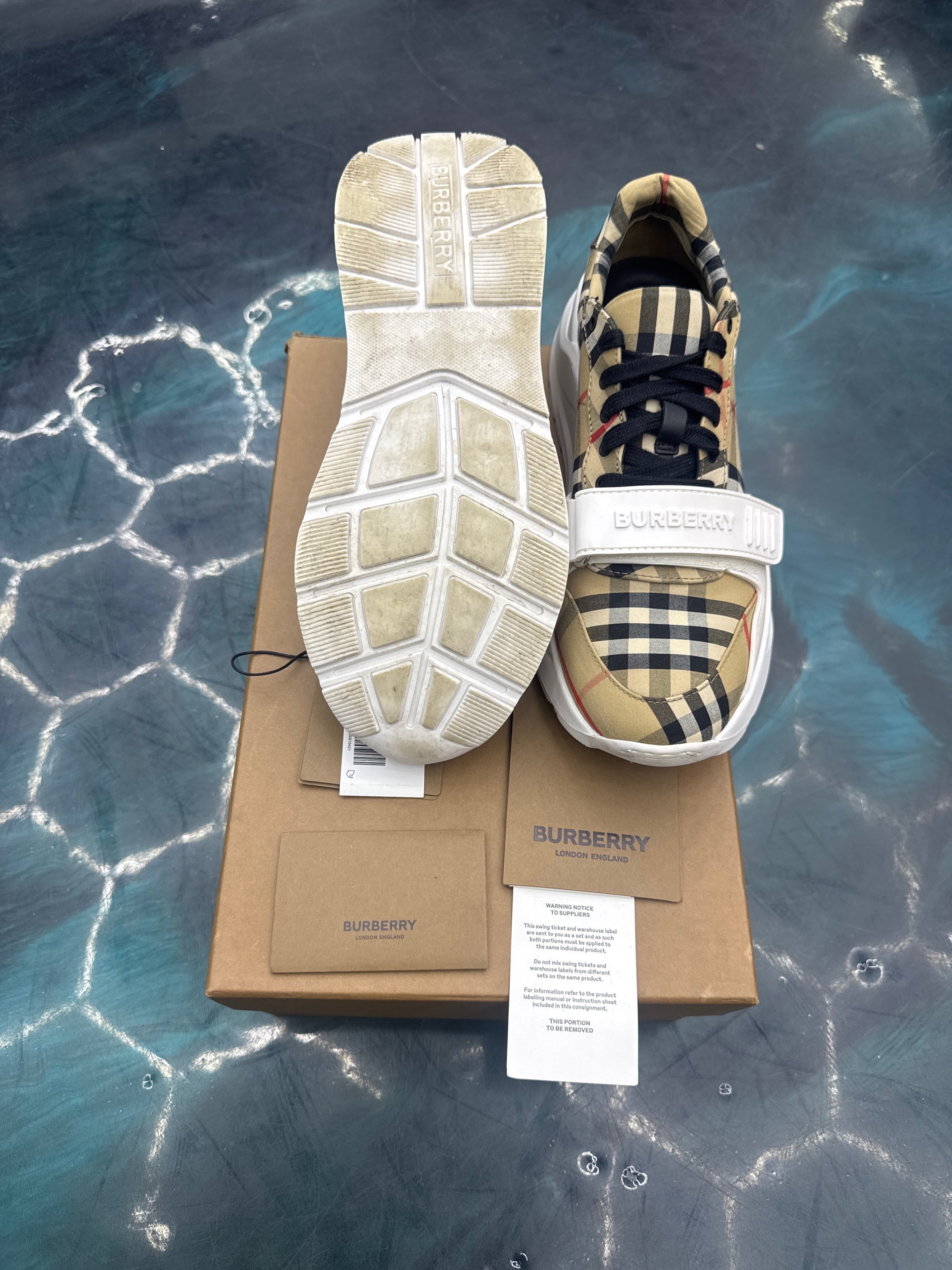 BURBERRY VINTAGE CHECK COTTON BEIGE PRE OWNED SIZE 40W 7M US