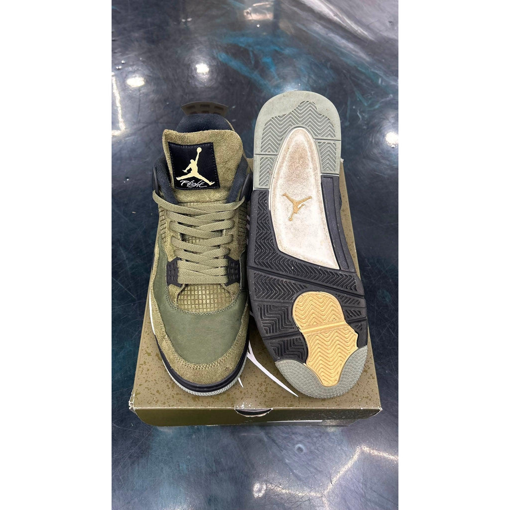 JORDAN 4 RETRO SE CRAFT MEDIUM OLIVE PRE OWNED SIZE 13