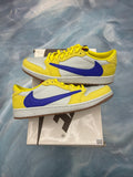 JORDAN 1 RETRO LOW TRAVIS SCOTT CANARY PRE OWNED SIZE 13W 11.5M