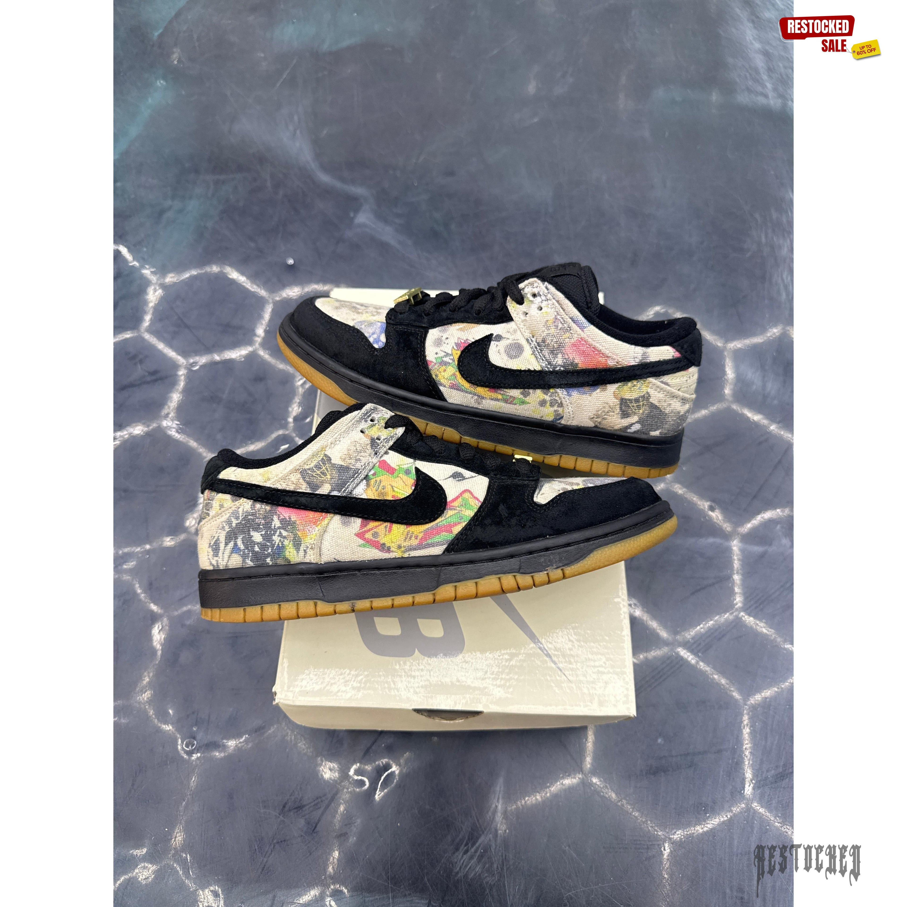 NIKE SB DUNK LOW SUPREME RAMMELLZEE PRE OWNED SIZE 6