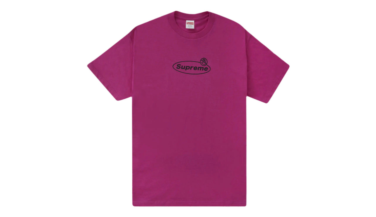 SUPREME WARNING TEE MAGENTA