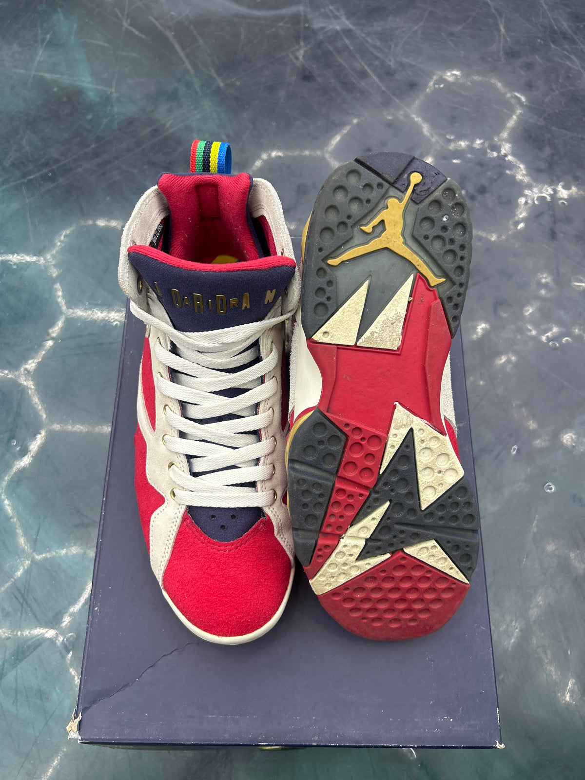 JORDAN 7 RETRO TROPHY ROOM NEW SHERIFF IN TOWN PRE OWNED SIZE