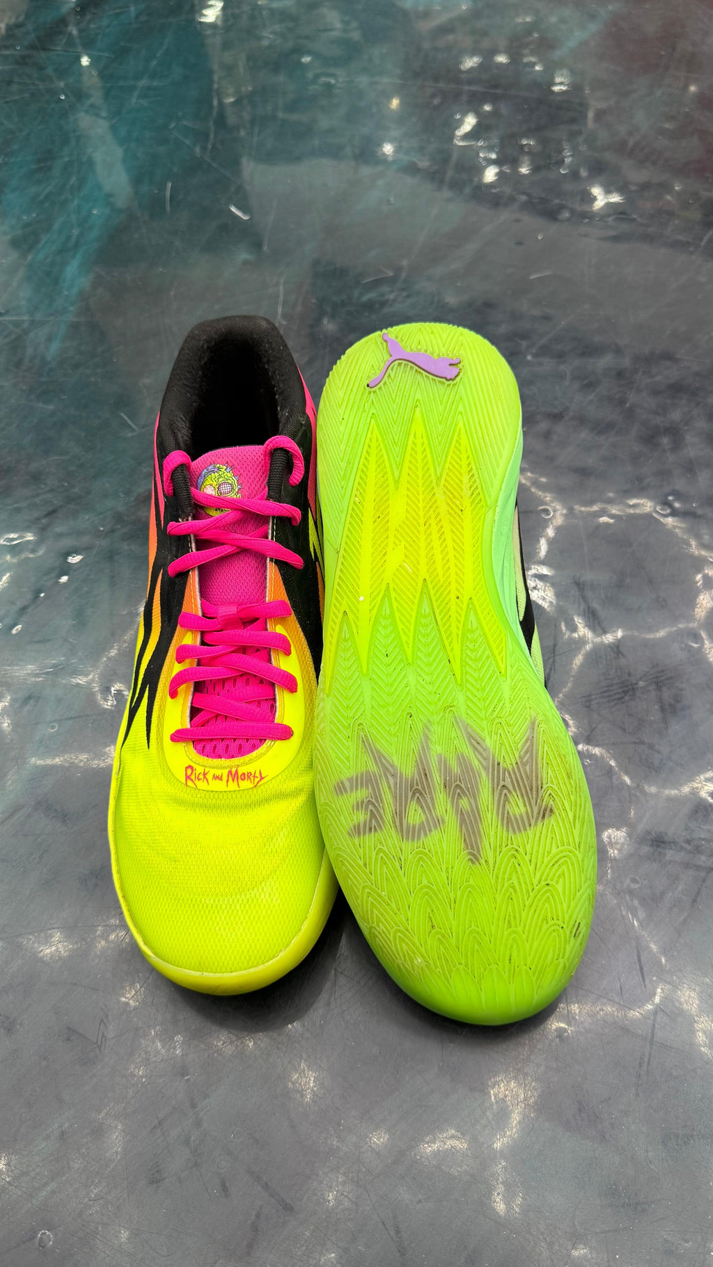 PUMA LAMELO BALL MB 02 RICK $ MORTY ADVENTURES PRE OWNED SIZE 13 NO BOX