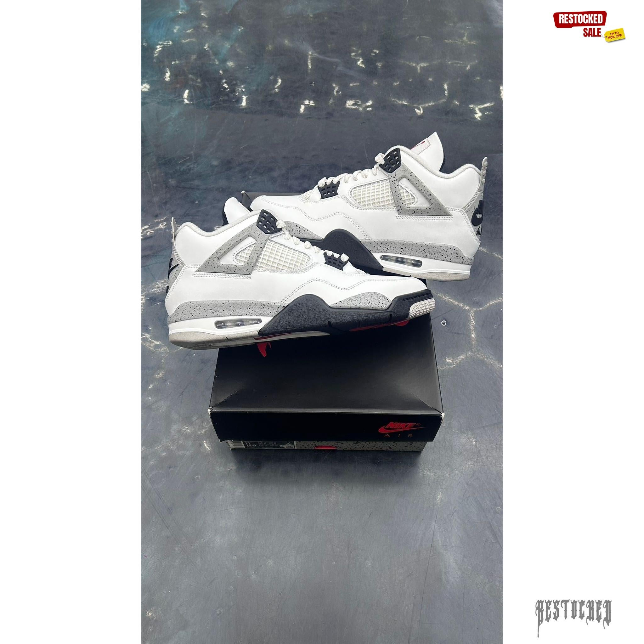 JORDAN 4 RETRO WHITE CEMENT PRE OWNED SIZE 8