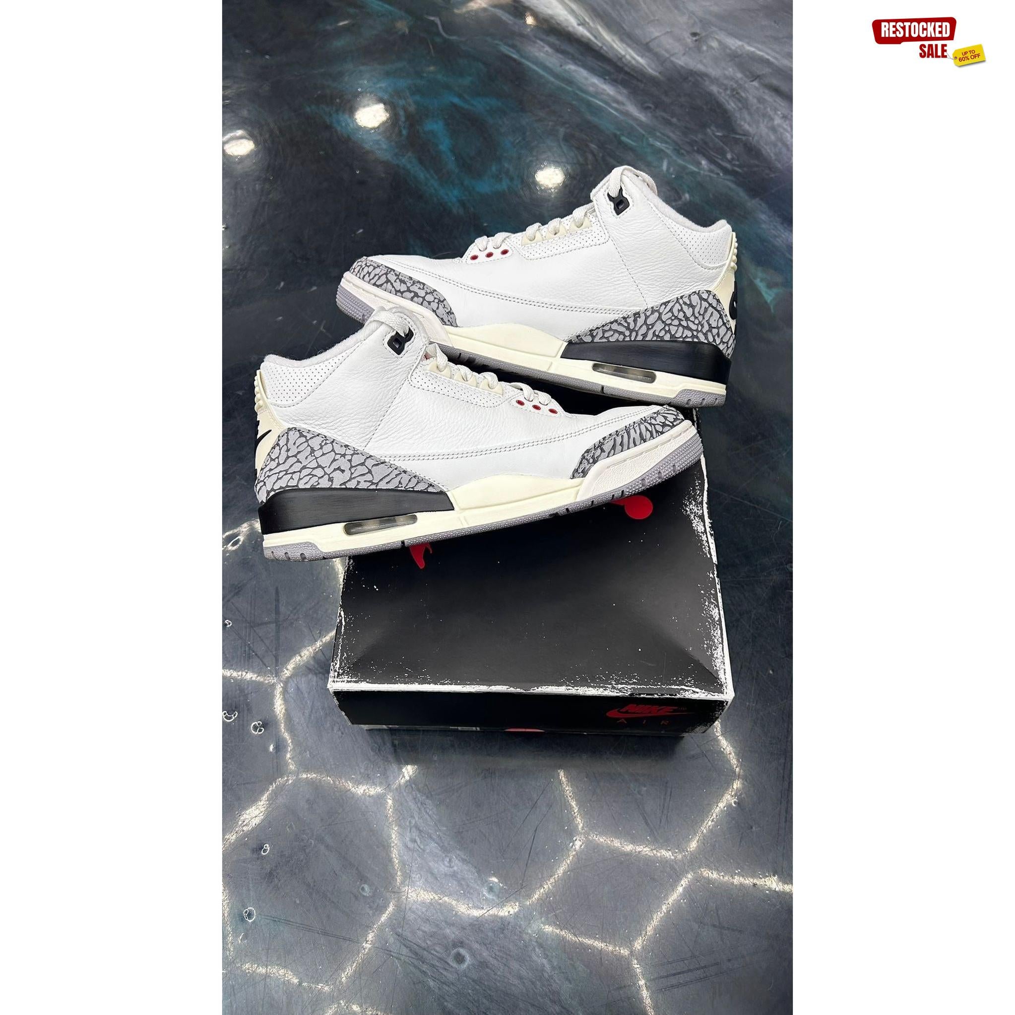 JORDAN 3 RETRO WHITE CEMENT PRE OWNED SIZE 8