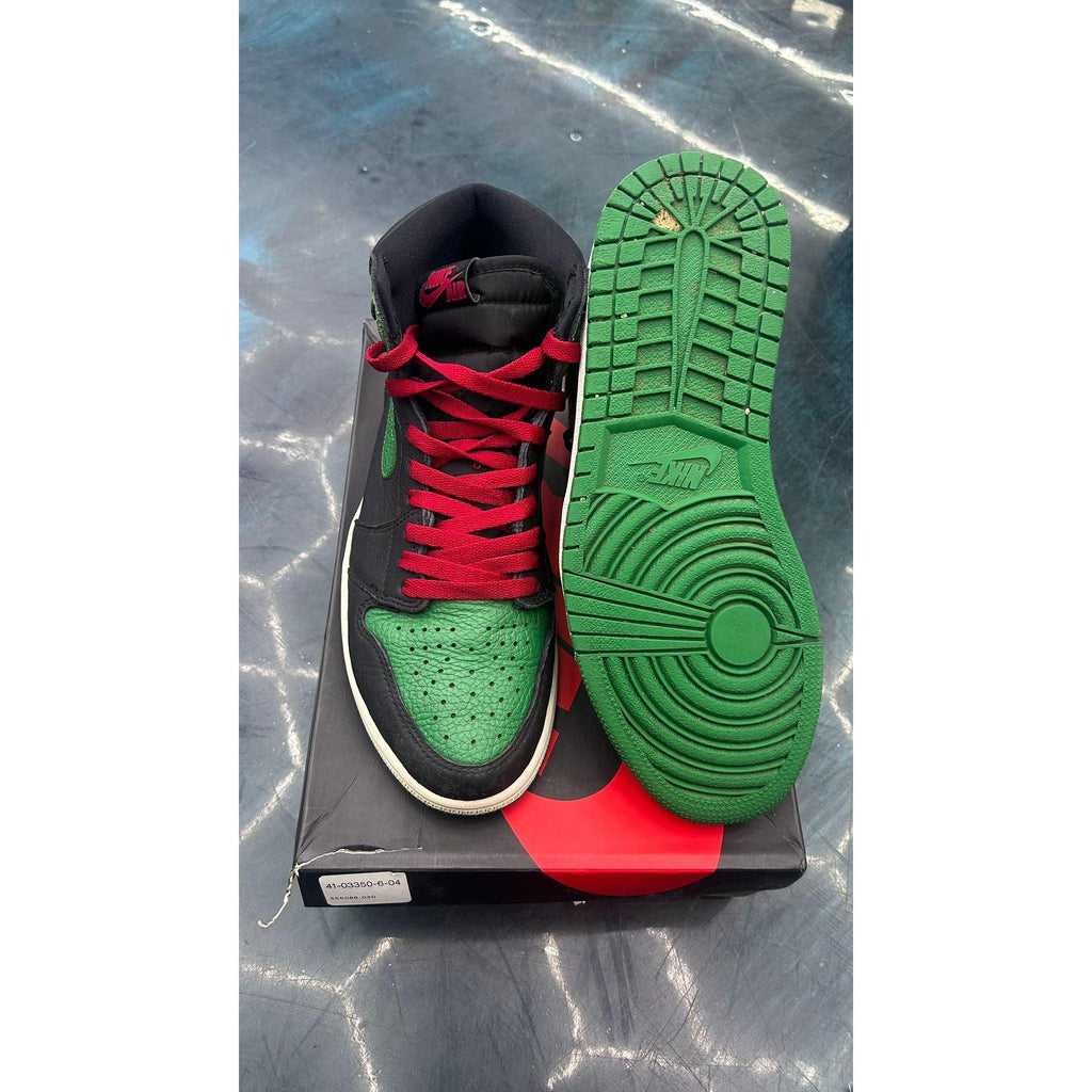 JORDAN 1 RETRO HIGH PINE GREEN BLACK PRE OWNED SIZE 9