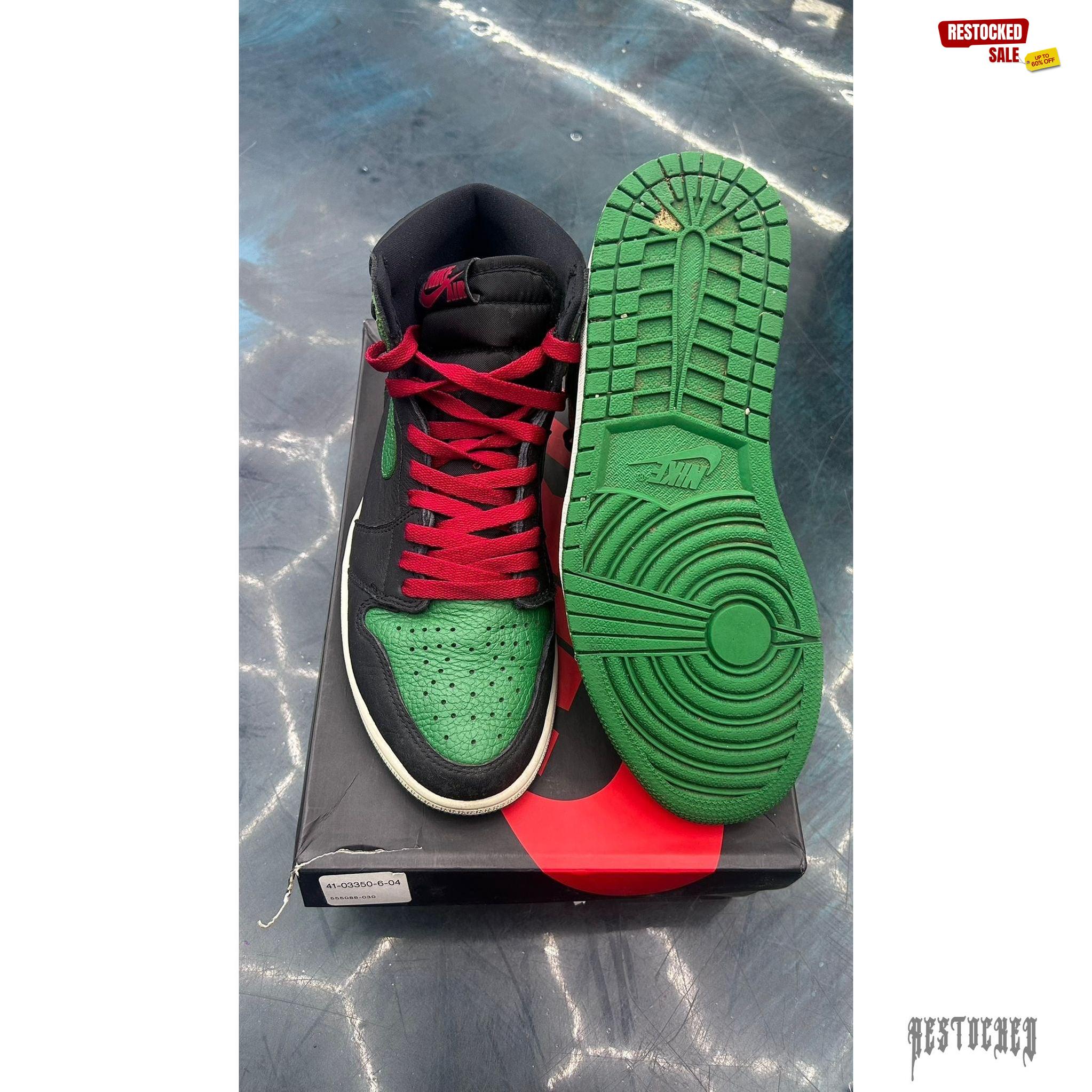 JORDAN 1 RETRO HIGH PINE GREEN BLACK PRE OWNED SIZE 9