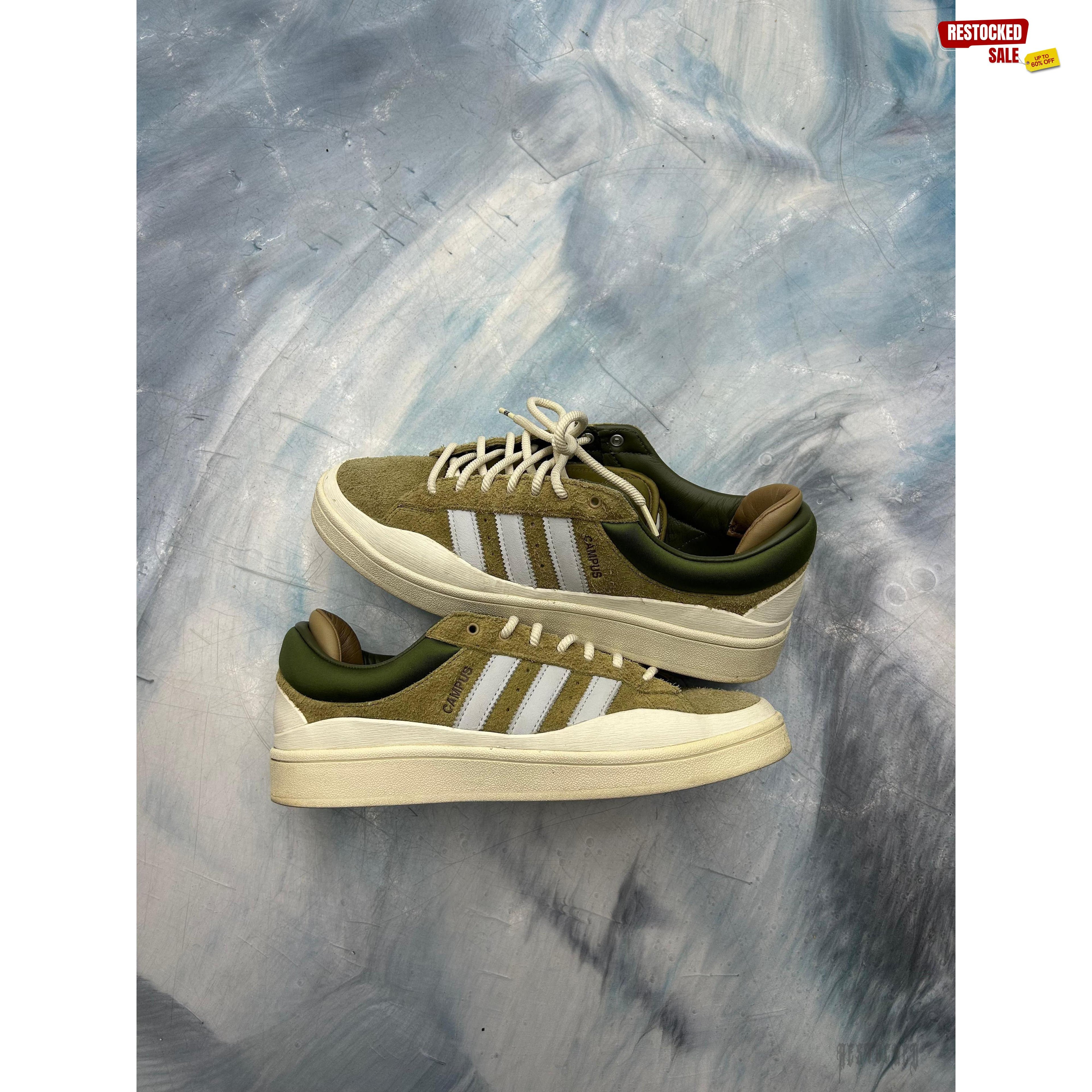 ASIDAS CAMPUS BAD BUNNY WILD MOSS PRE OWNED SIZE 10 NO BOX