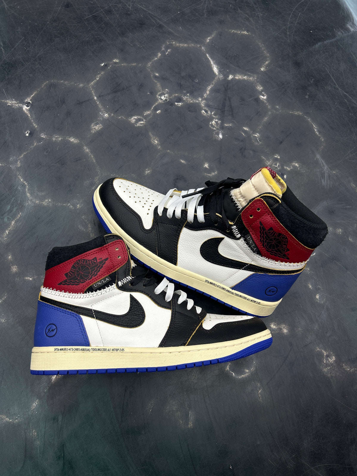 JORDAN 1 RETRO HIGH OG SP FRAGMENT X UNION LA VARSITY RED SPORT ROYAL BRAND NEW SIZE 8 NO BOX