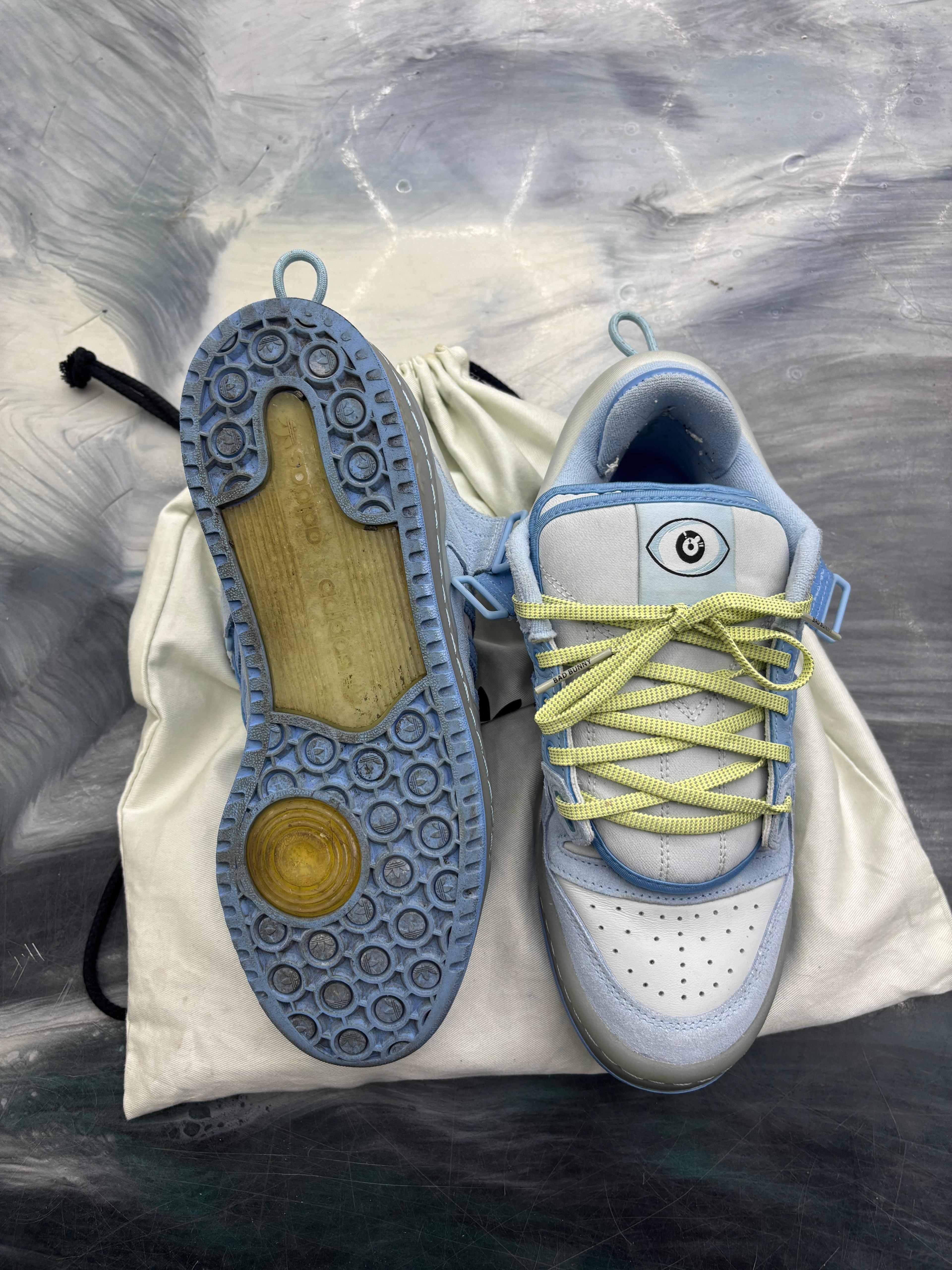 ADIDAS FORUM BUCLE LOW BAD BUNNY BLUE TINT PRE OWNES SIZE 7.5 NO BOX