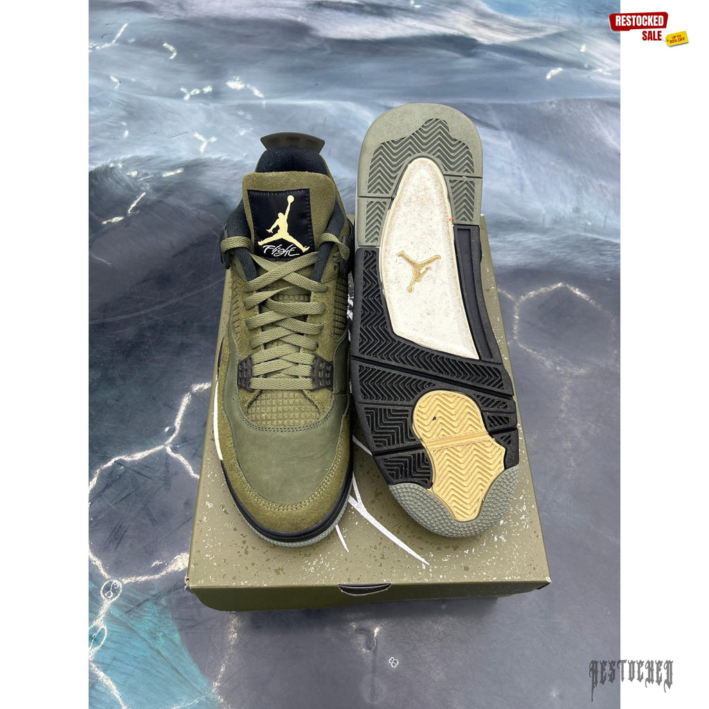 JORDAN 4 RETRO SE CRAFT MEDIUM OLIVE PRE OWNED SIZE 12