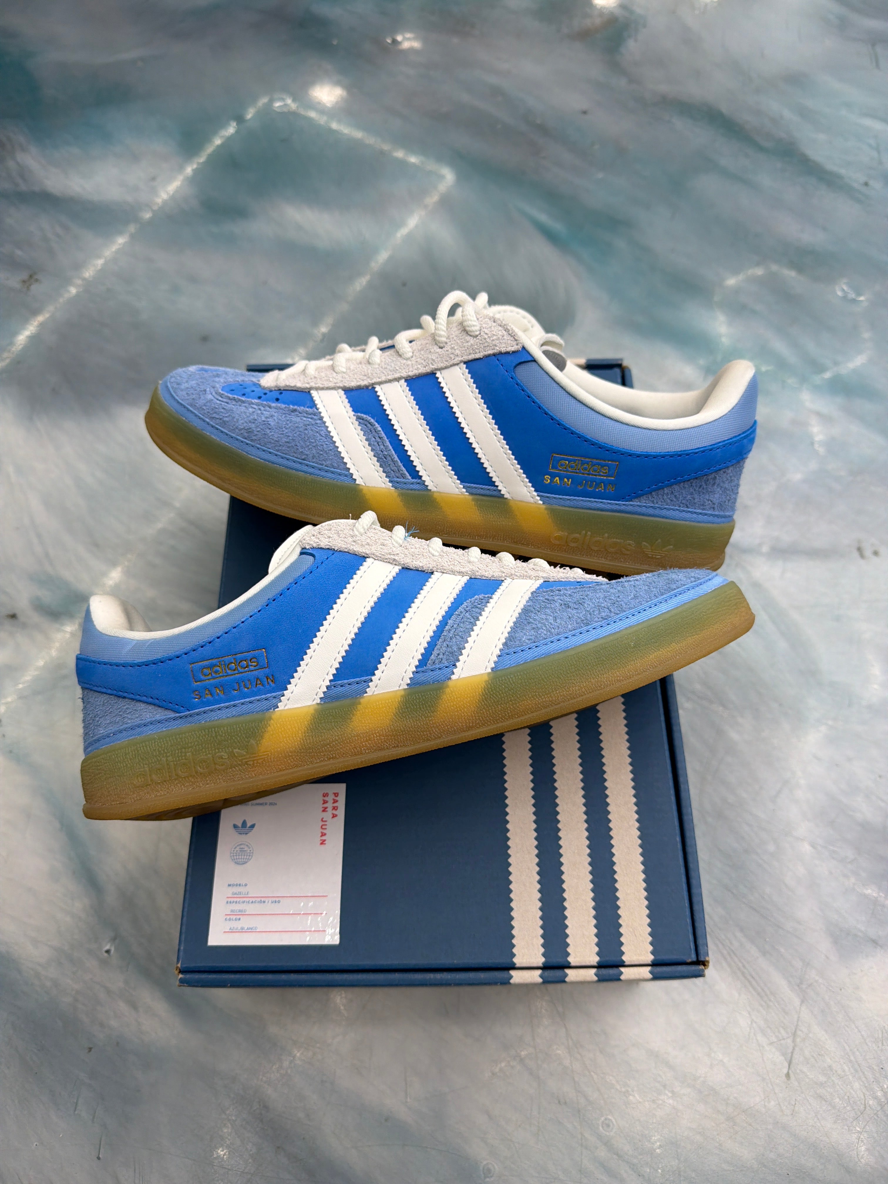 ADIDAS GAZELLE INDOOR BAD BUNNY SAN JUAN PRE OWNED SIZE 9.5