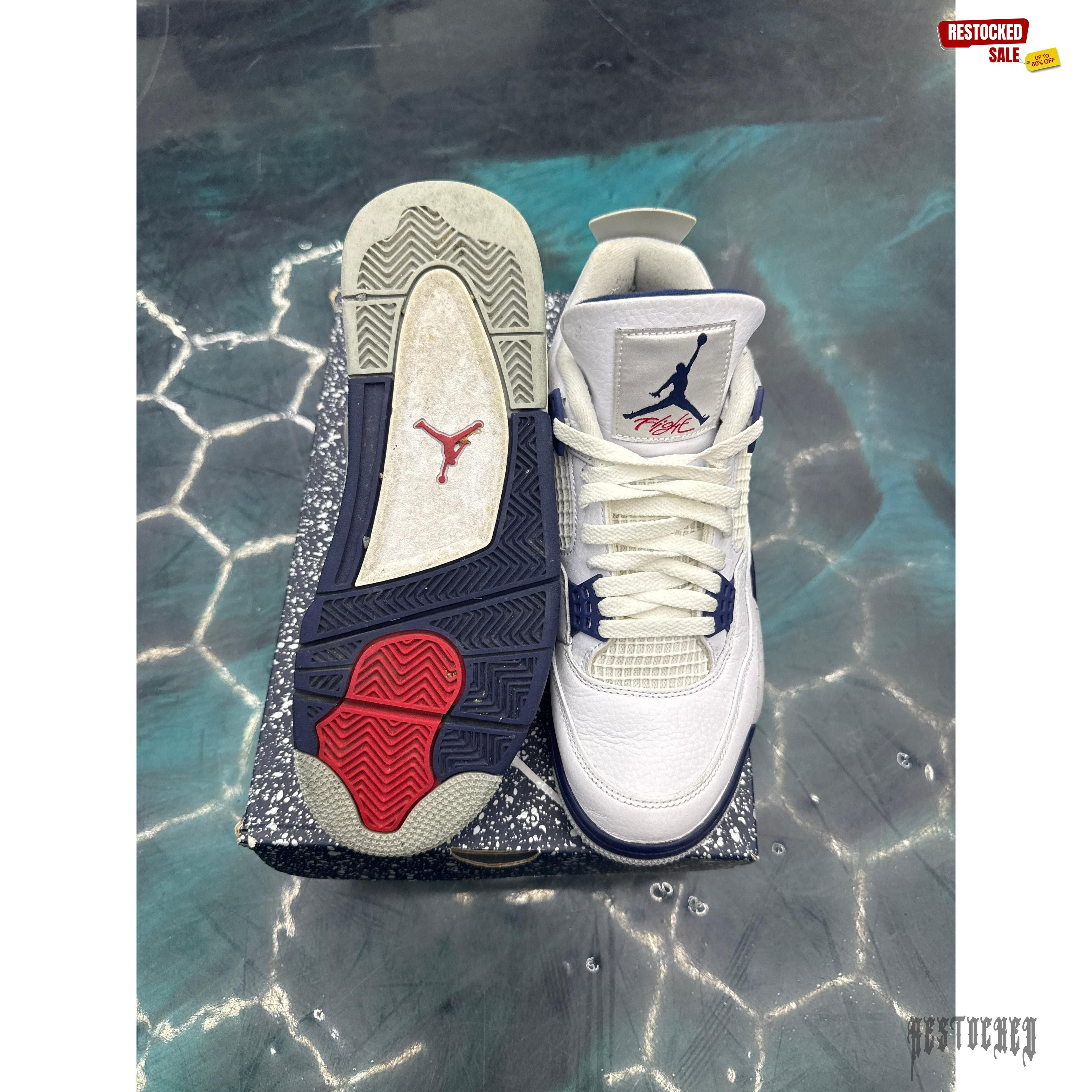 JORDAN 4 RETRO MIDNIGHT NAVY PRE OWNED SIZE 9